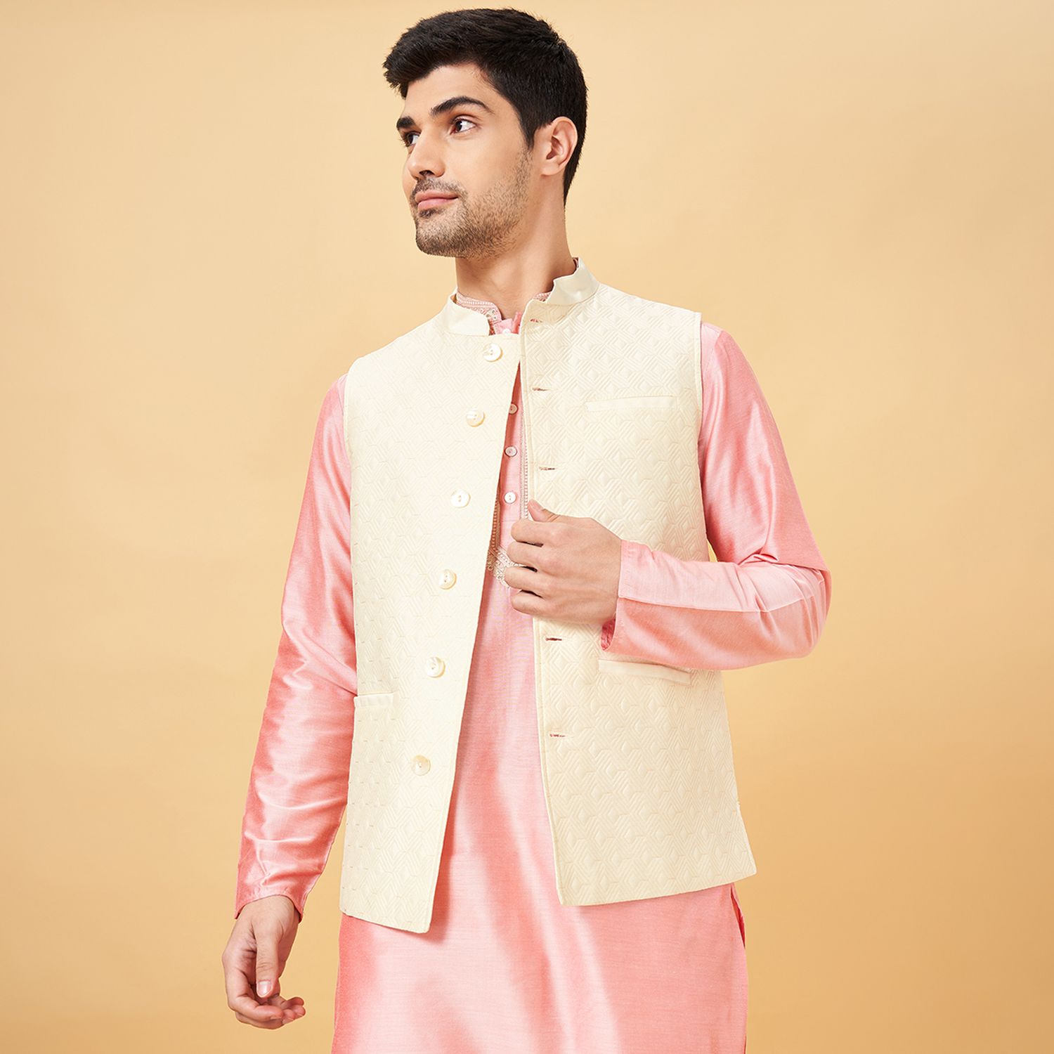 indus route by pantaloons Self Design Men Waistcoat-picture-21