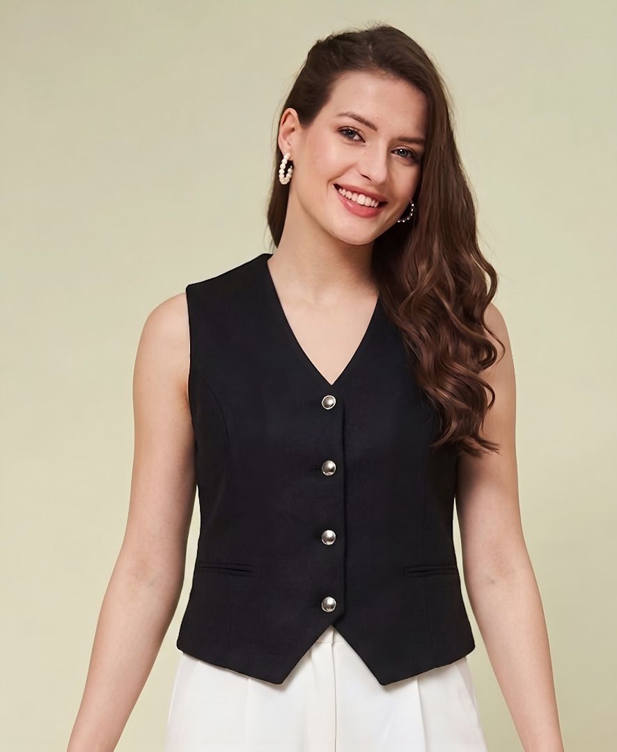 cadmon Solid Women Waistcoat-picture-19