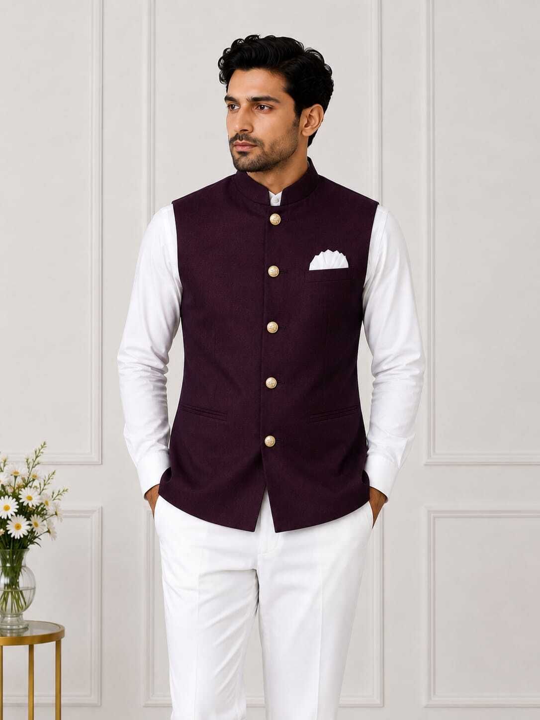 men choice Self Design Men Waistcoat-picture-12
