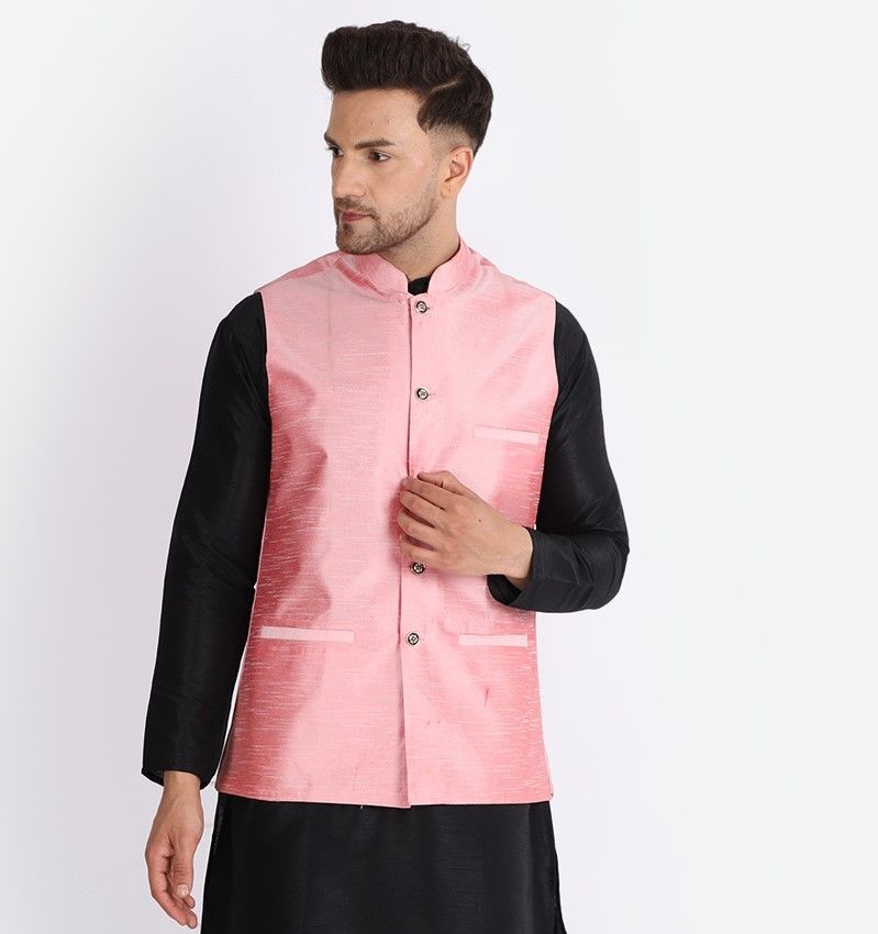 banhussain Self Design Men Waistcoat-picture-12