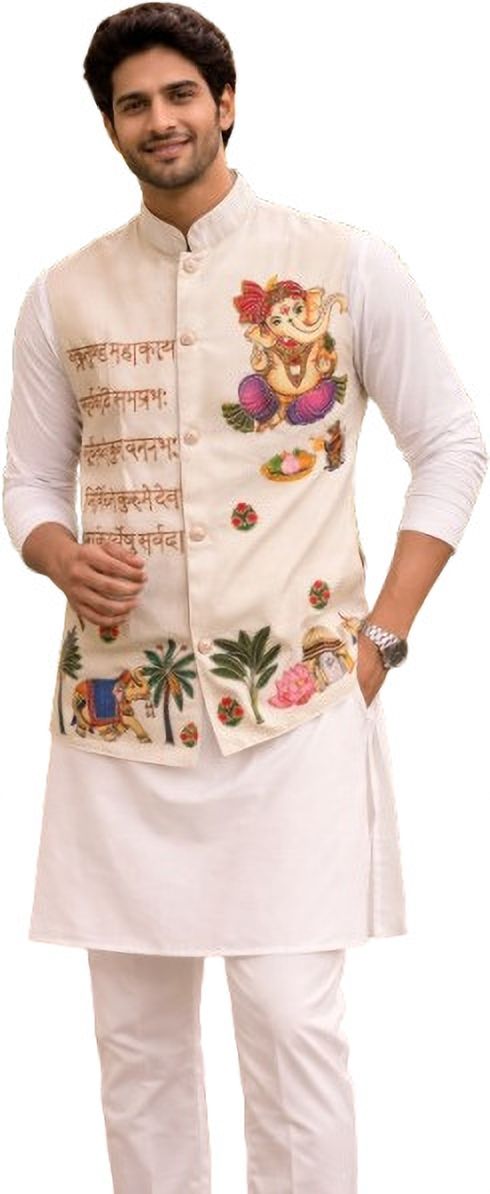 sat creation Embroidered Men Waistcoat-picture-26