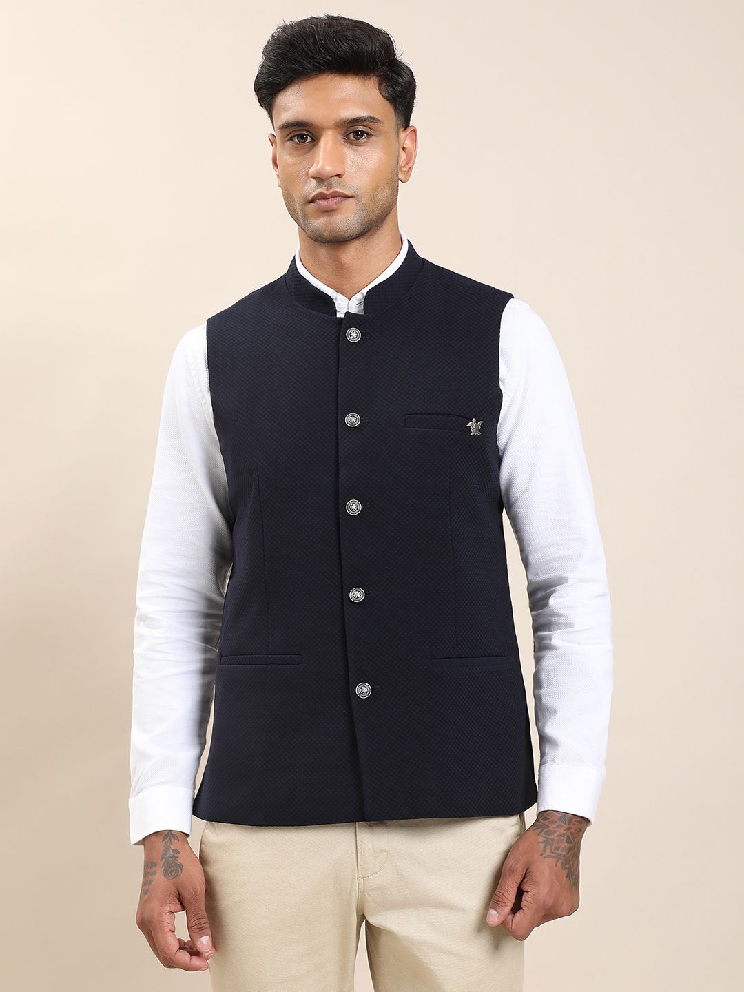 Self Design Men Waistcoat-image-46