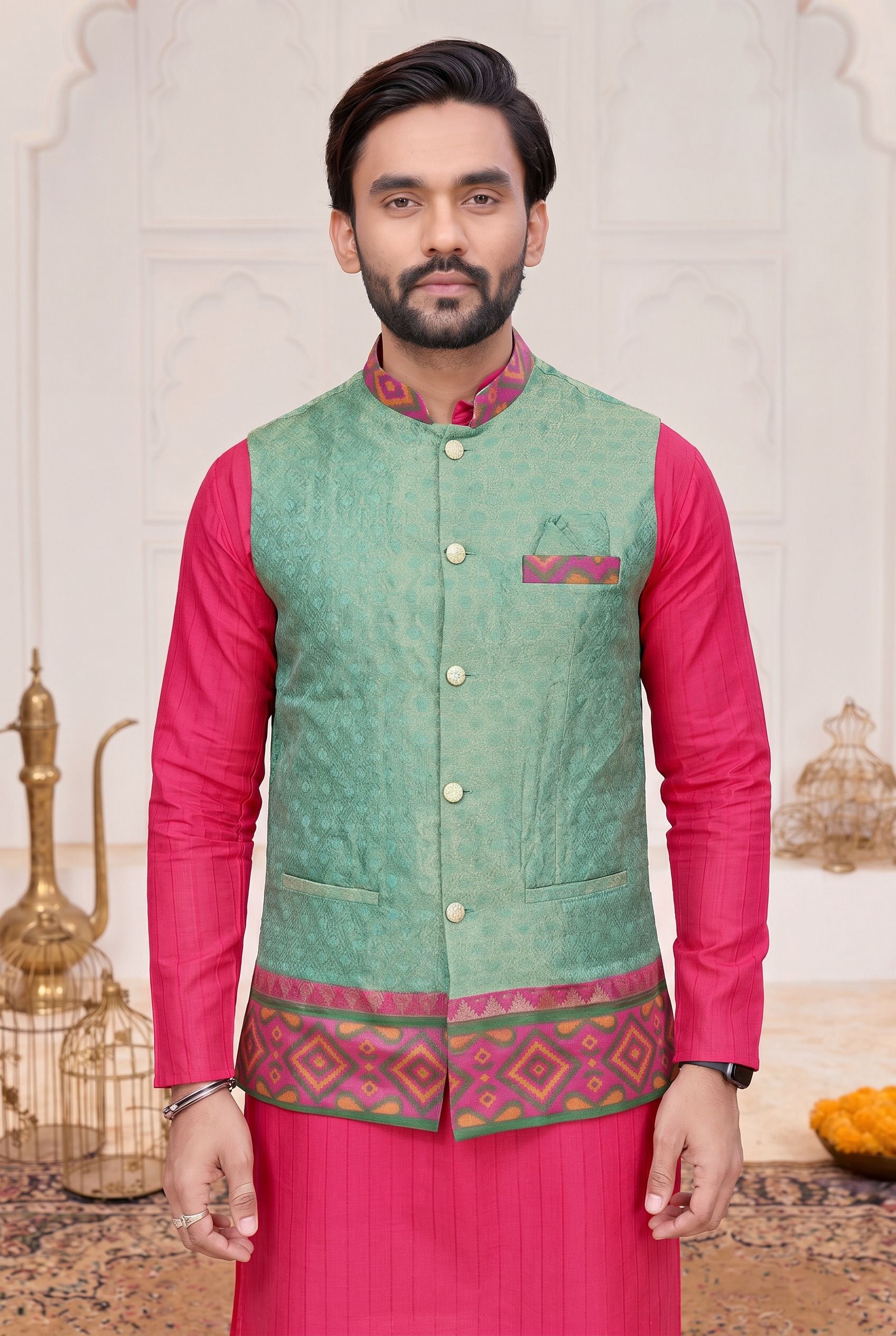 maithili creation Woven Men Waistcoat-picture-17