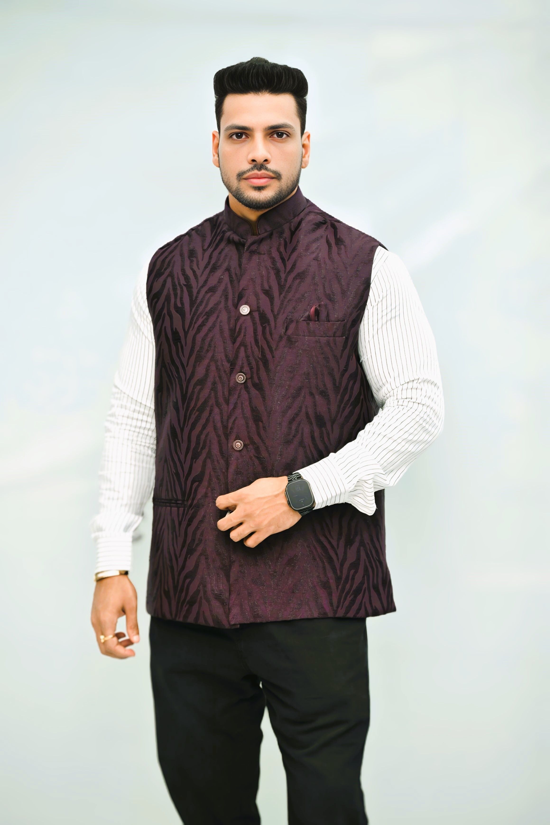 Chevron/Zig Zag Men Waistcoat-image-26