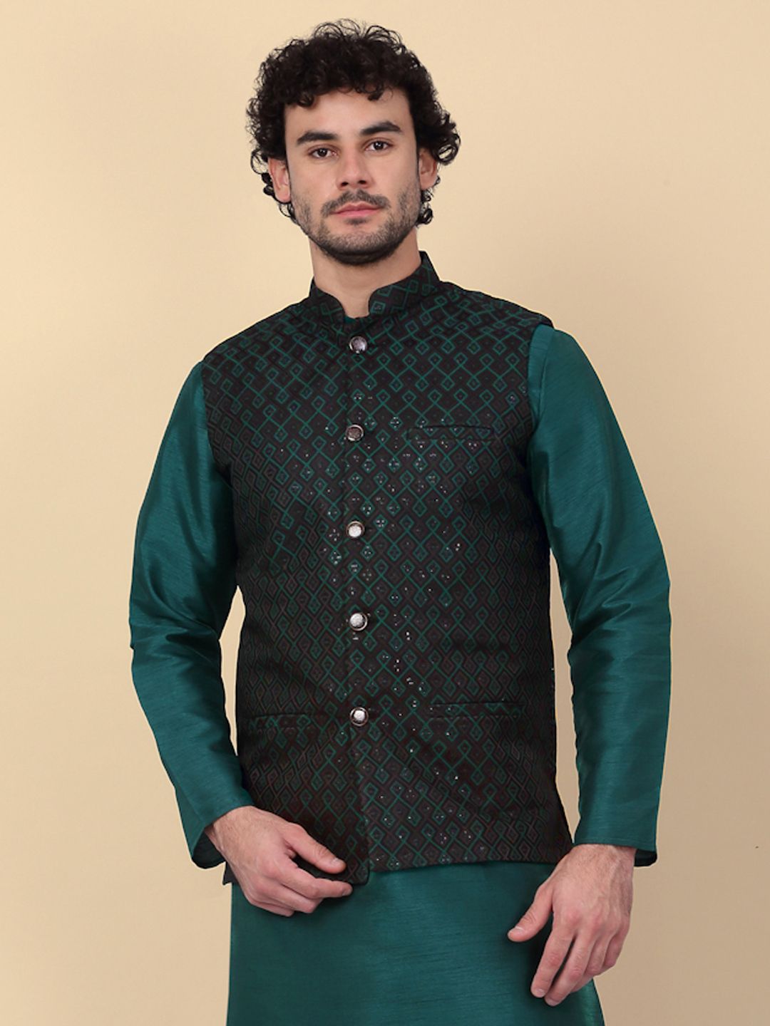 kraft india Embroidered Men Waistcoat-picture-10