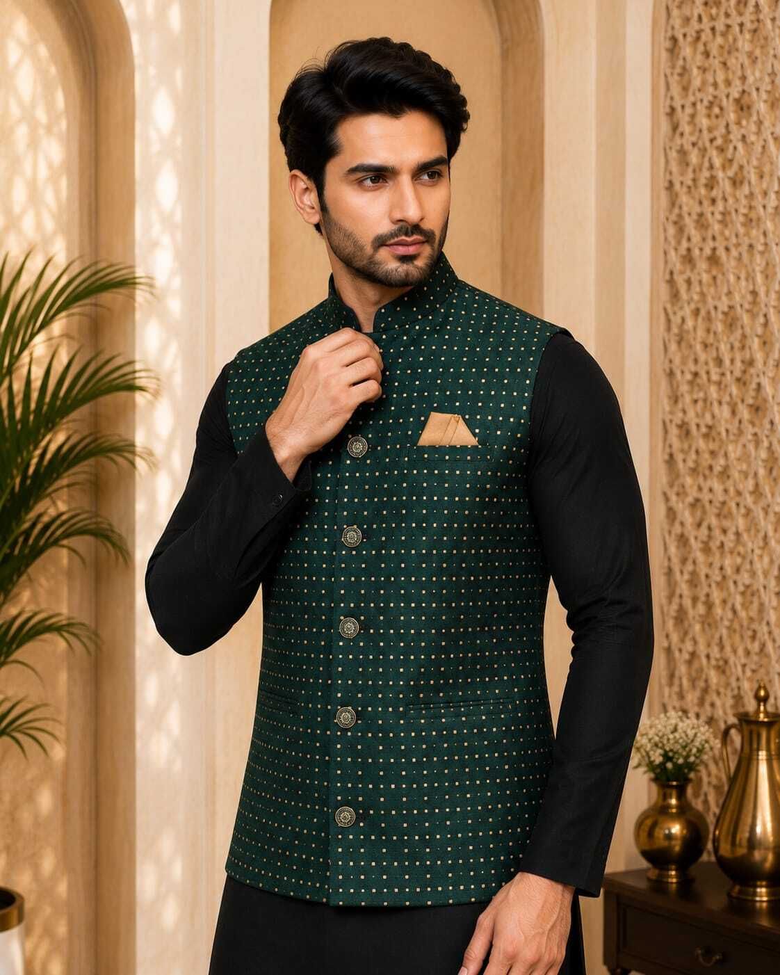 trends of ethnic Woven Men Waistcoat-picture-23
