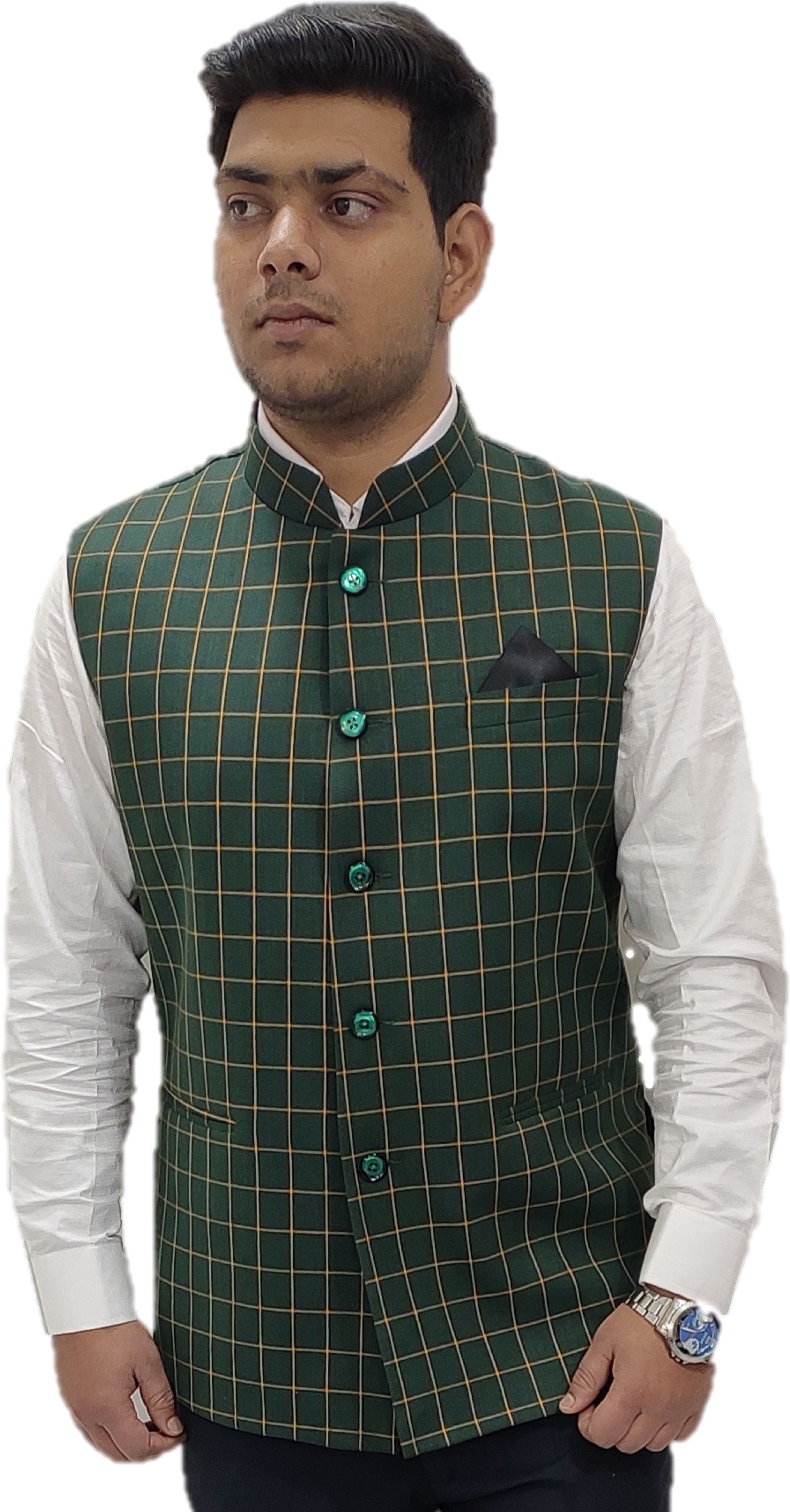 aljaami Checkered Men Waistcoat-picture-16