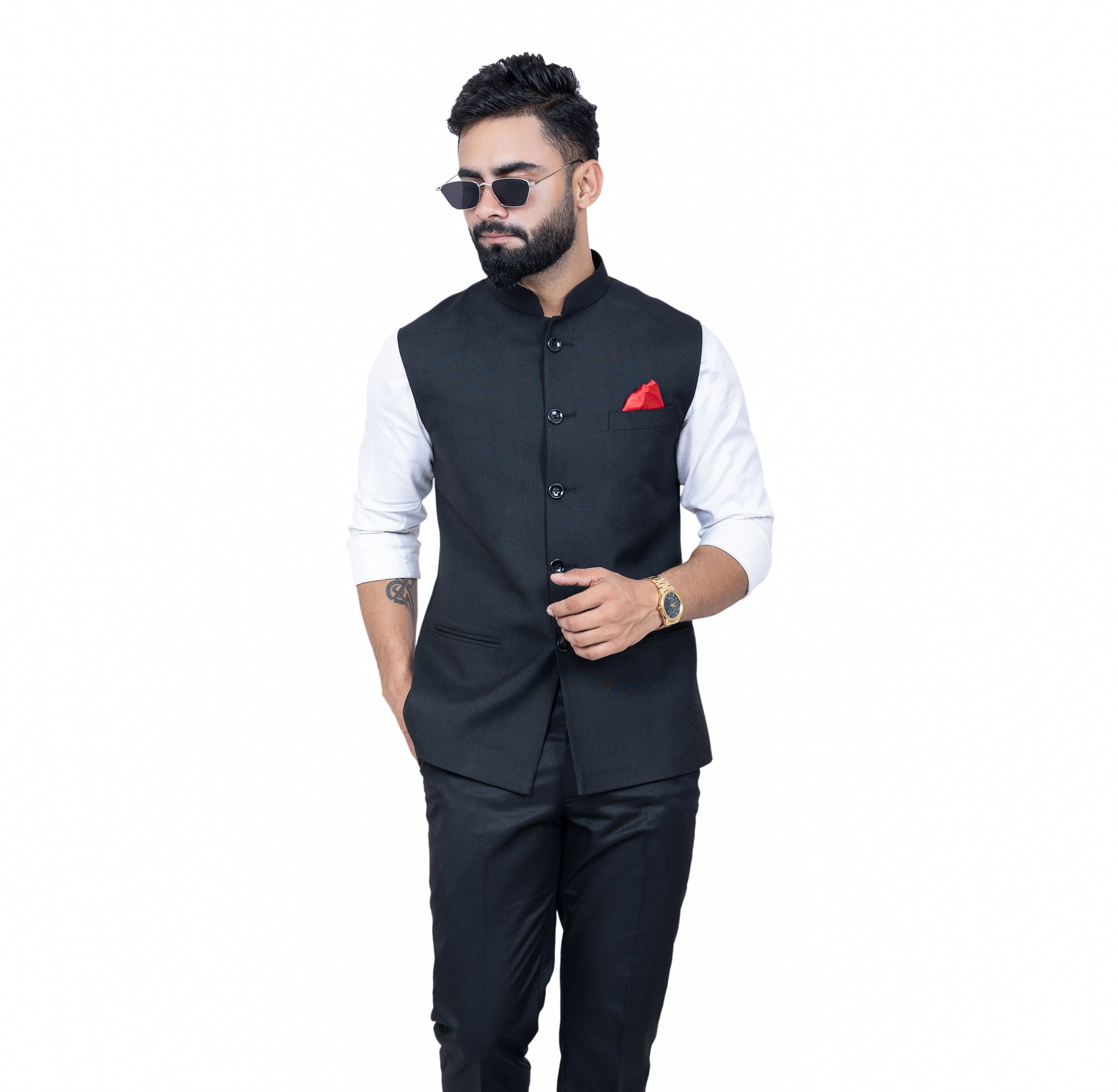 aljaami Solid Men Waistcoat-picture-25