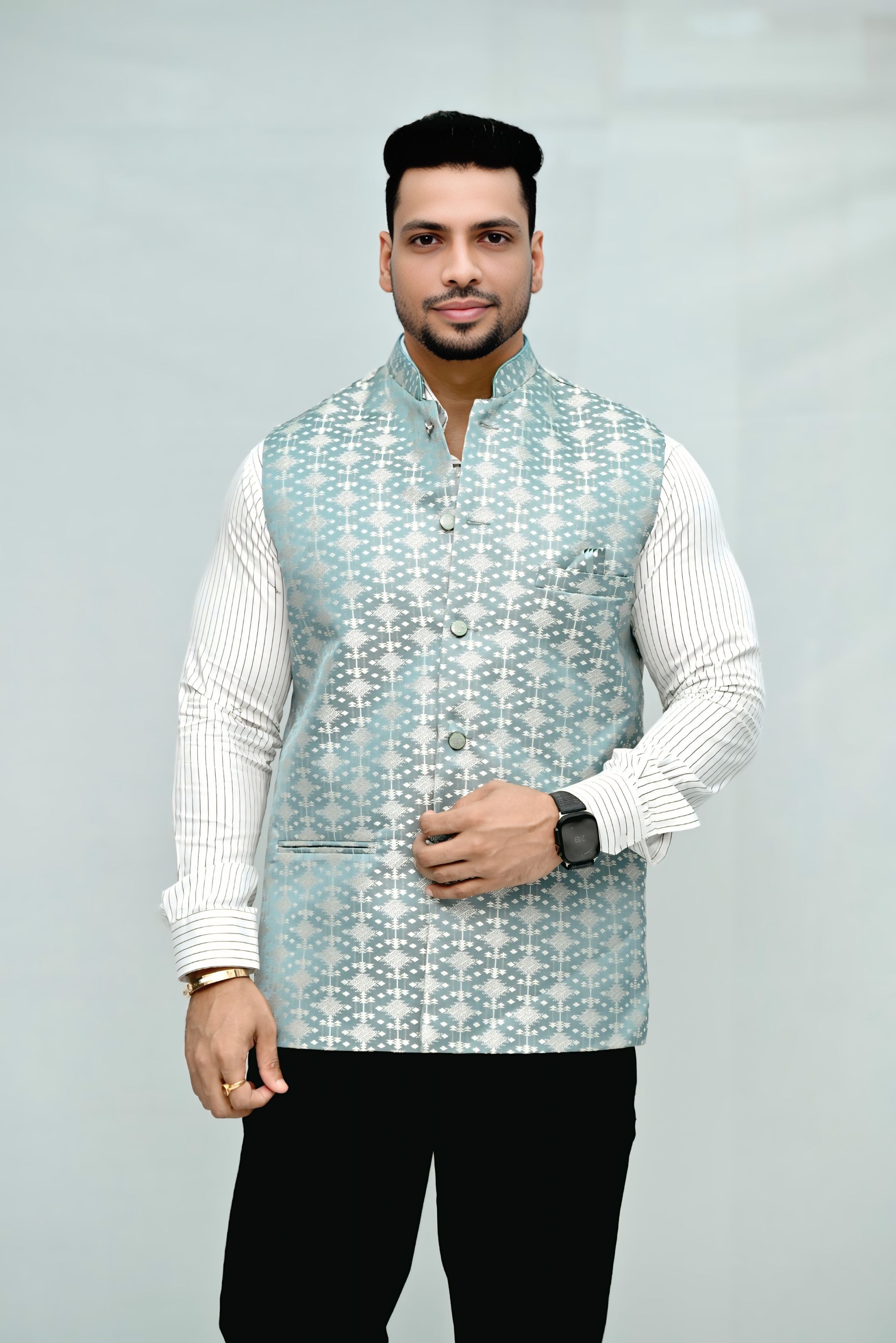skylark Woven, Self Design Men Waistcoat-picture-12
