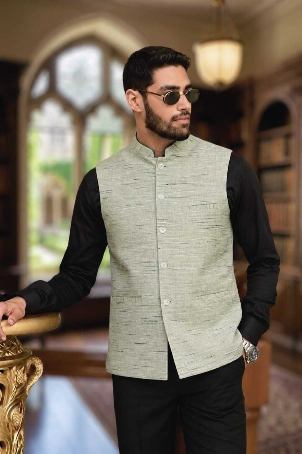 w s textile Self Design, Solid, Printed Men Waistcoat-picture-26
