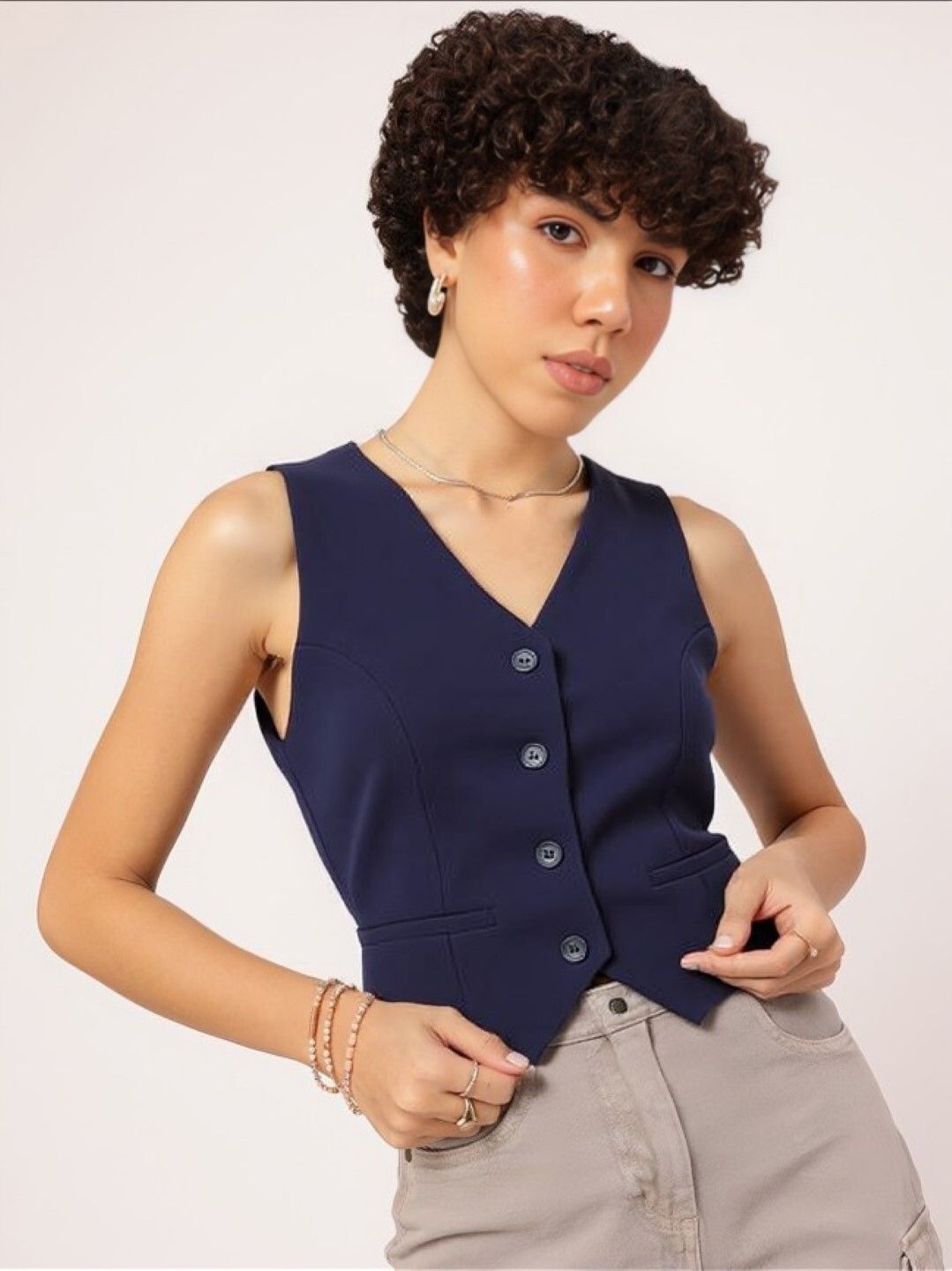 Solid Women Waistcoat