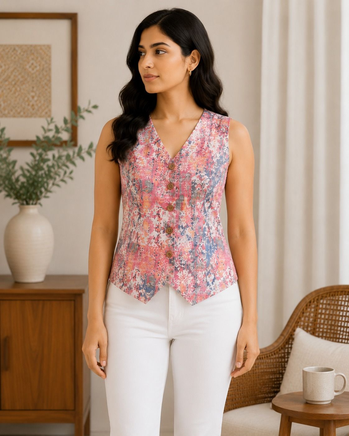 hayasworld Graphic Print Women Waistcoat-picture-13