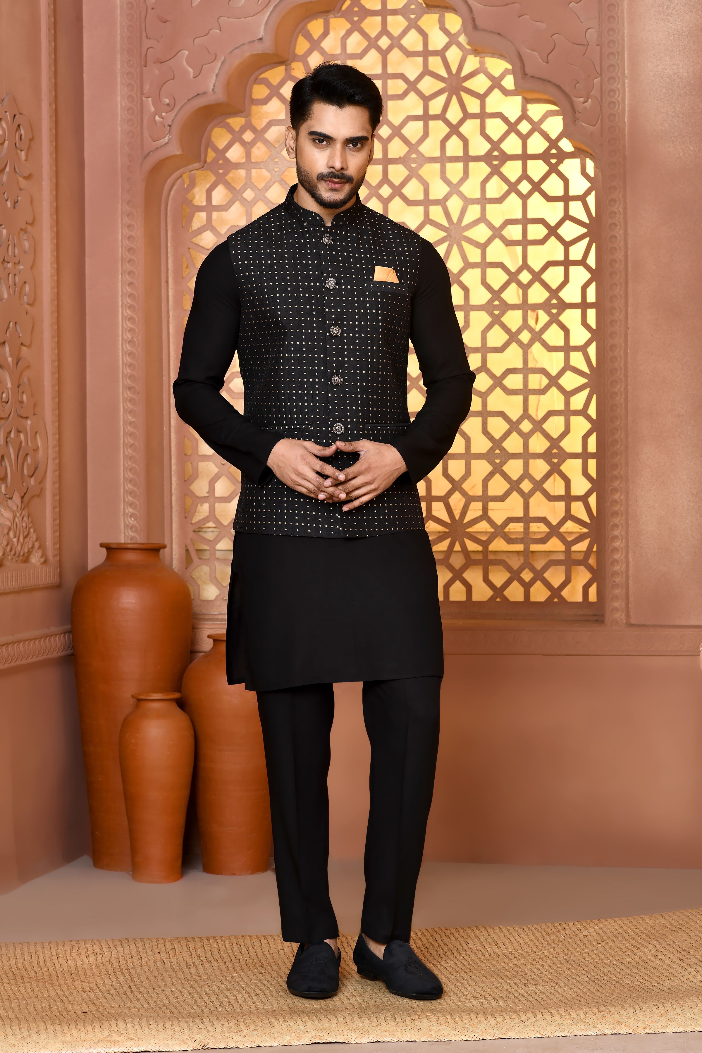 trends of ethnic Woven Men Waistcoat-picture-28