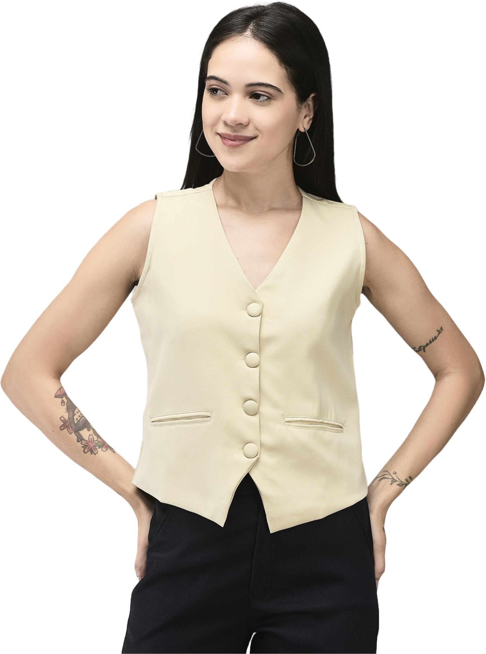 fnocks Solid Women Waistcoat-picture-19