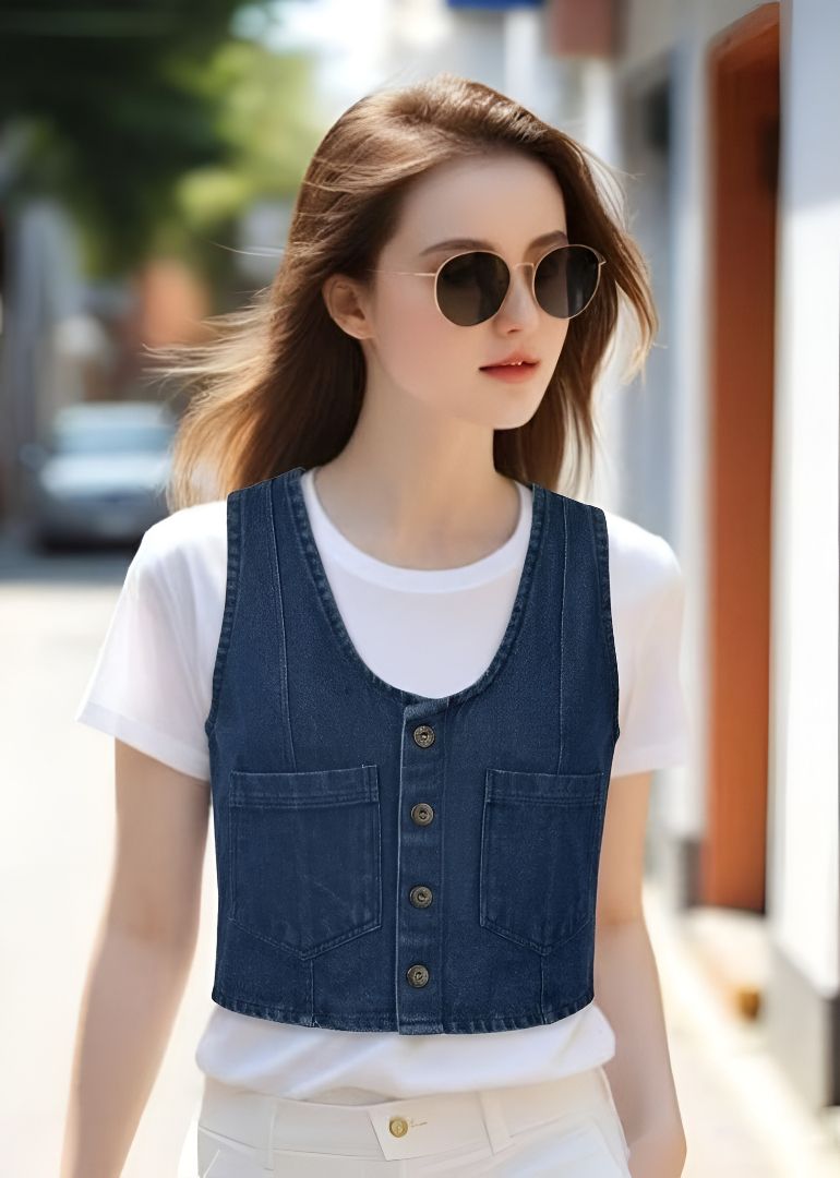 cadmon Solid Women Waistcoat-picture-12