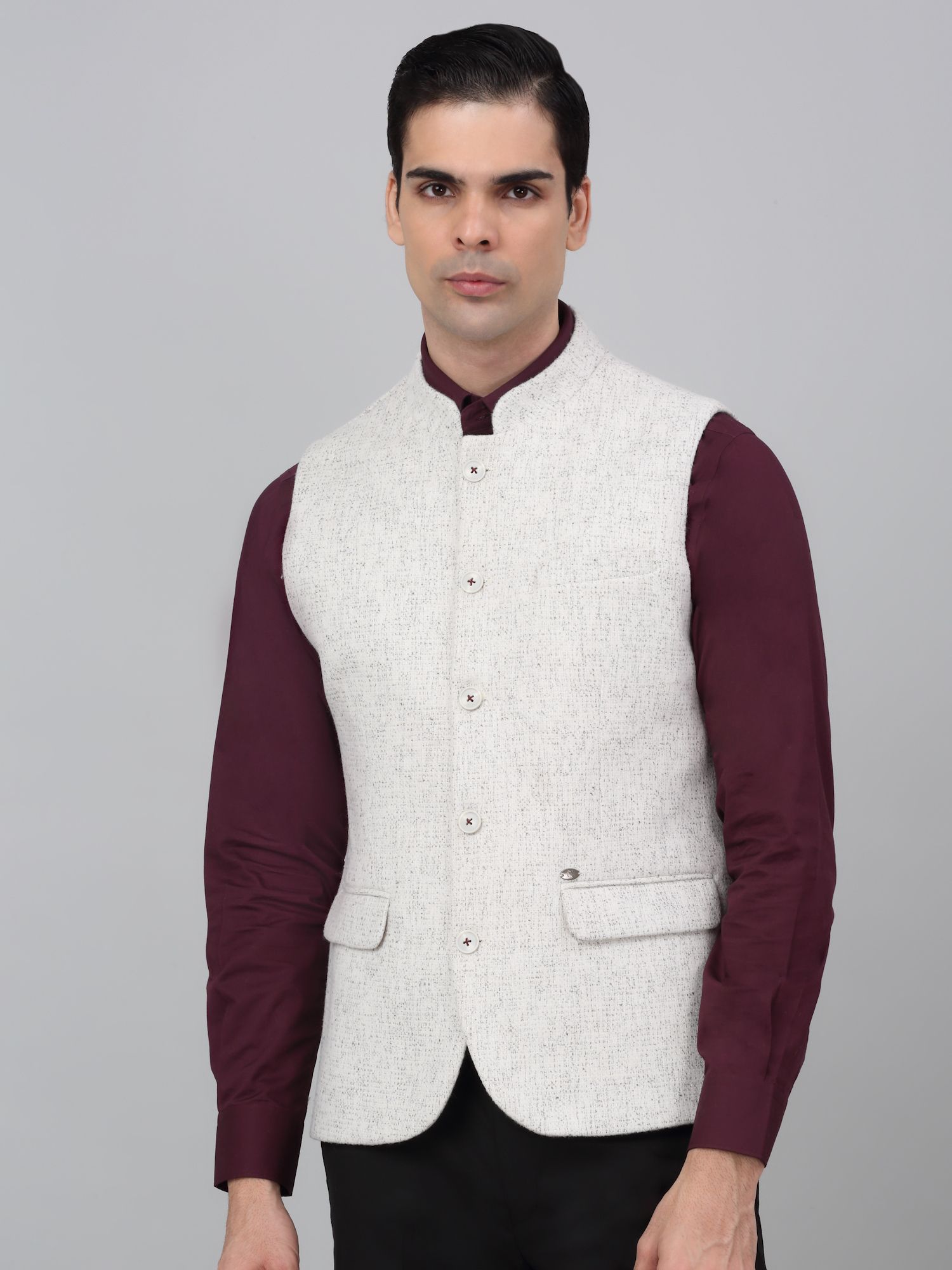 cantabil Self Design Men Waistcoat-picture-14