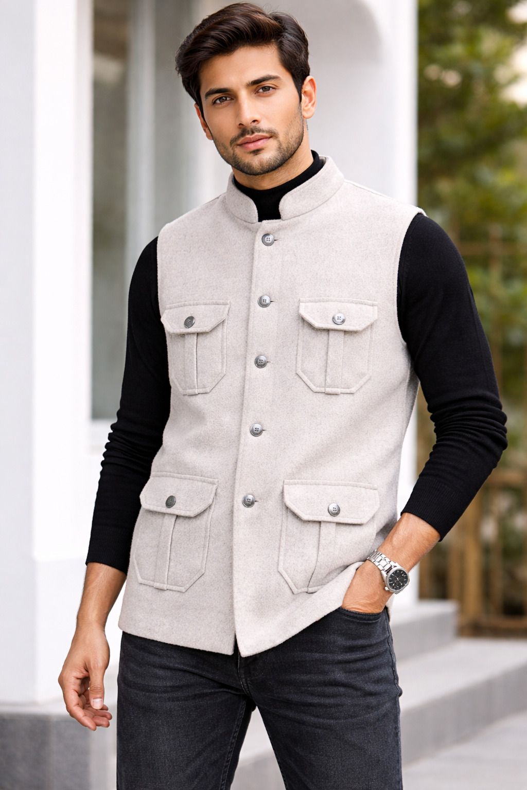 ynstrends Solid Men Waistcoat-picture-25