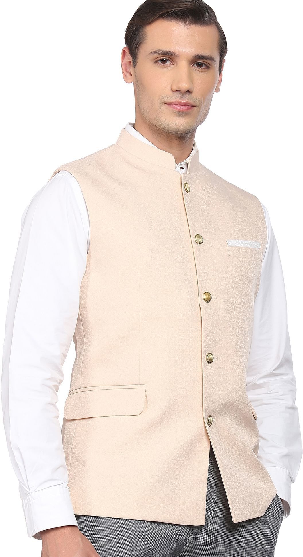 ad by arvind Solid Men Waistcoat-picture-12