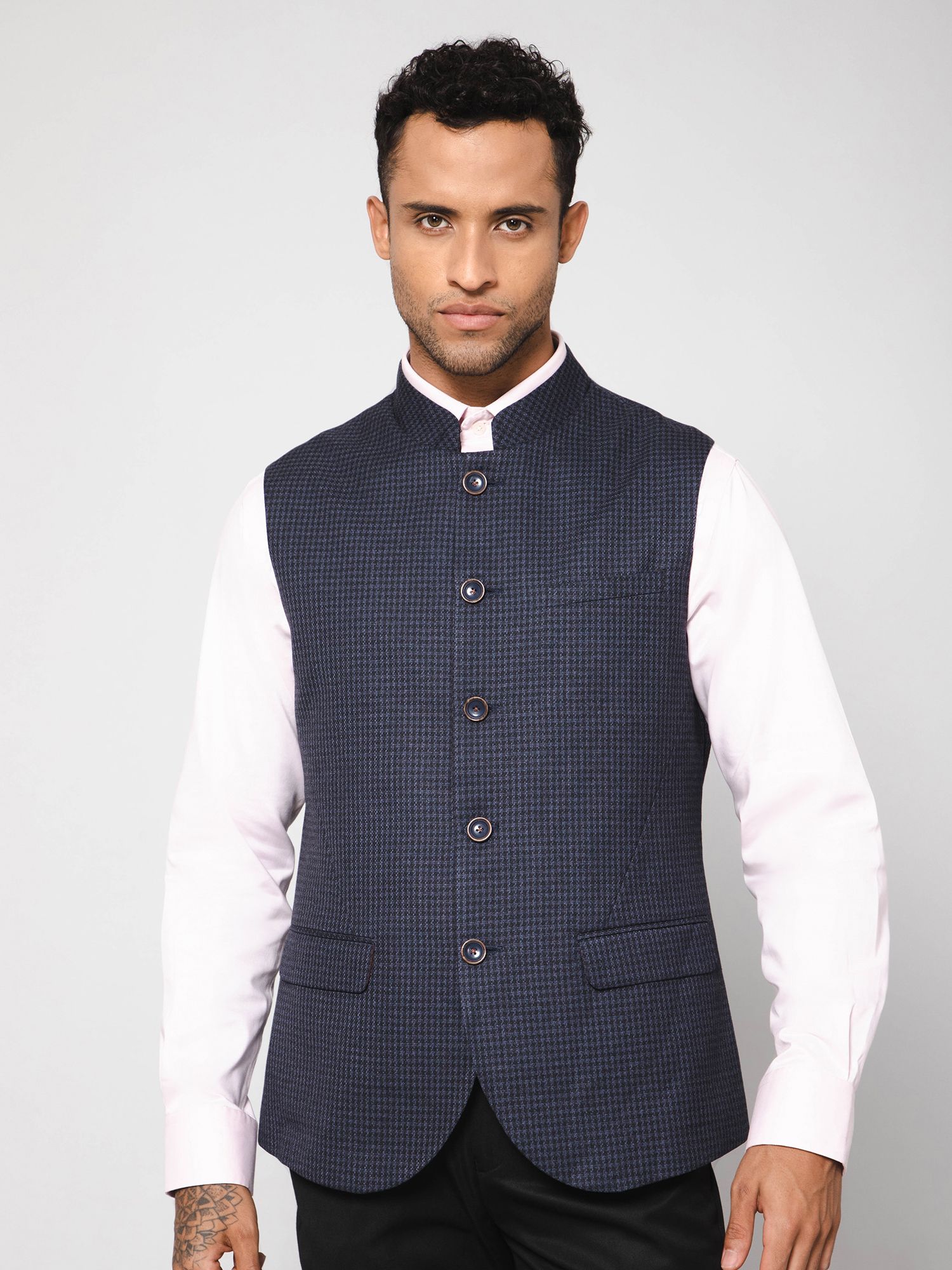 cantabil Self Design Men Waistcoat-picture-16