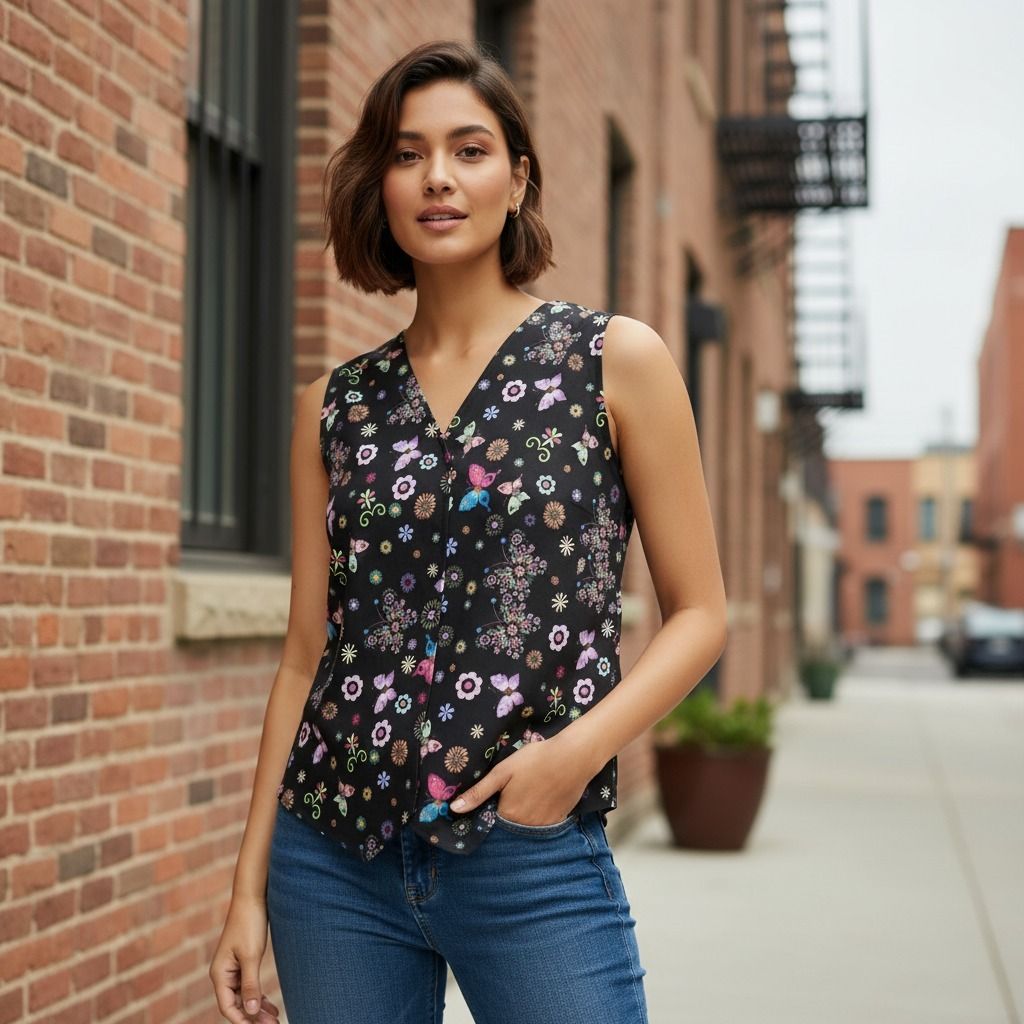 hayasworld Floral Print Women Waistcoat-picture-25