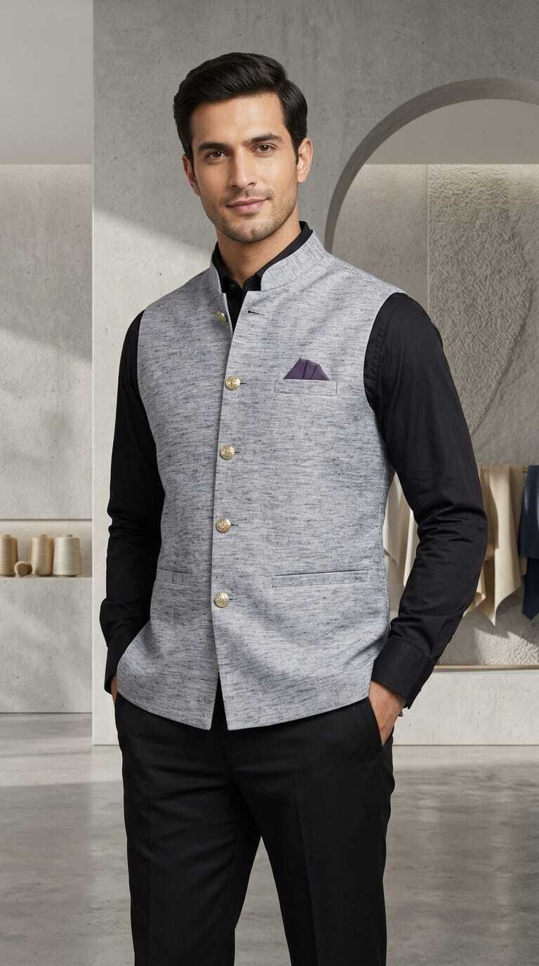 asthetic Self Design Men Waistcoat-picture-14
