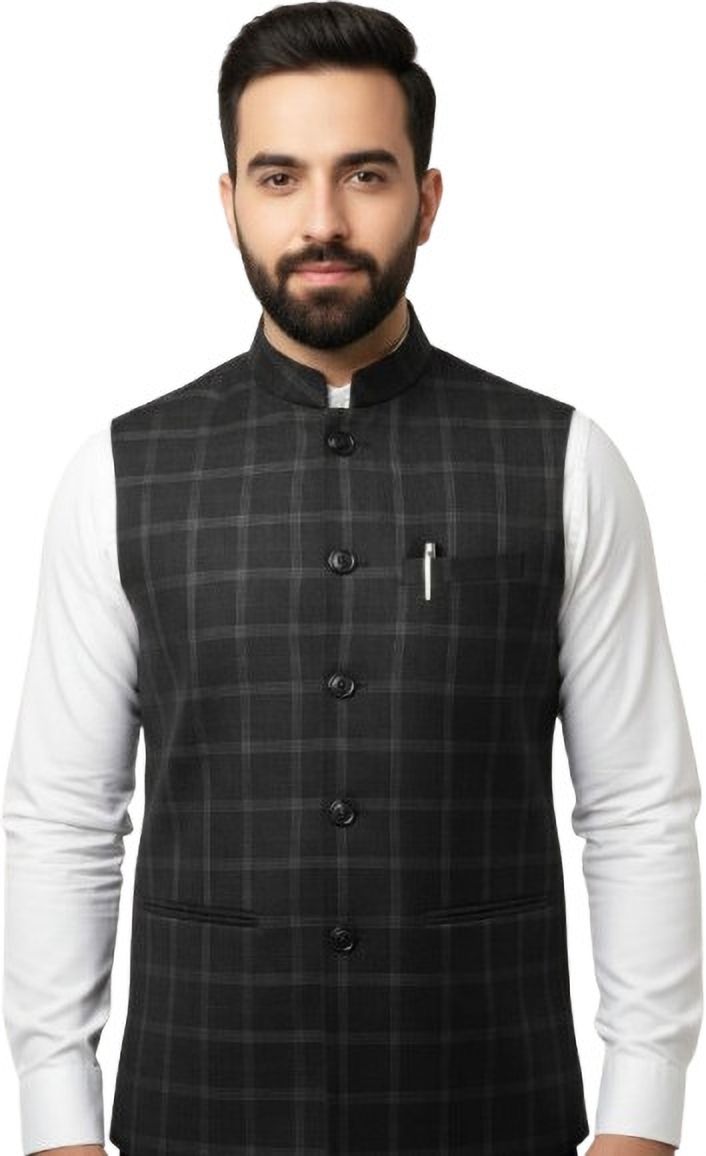 utsav creation Checkered Men Waistcoat-picture-11