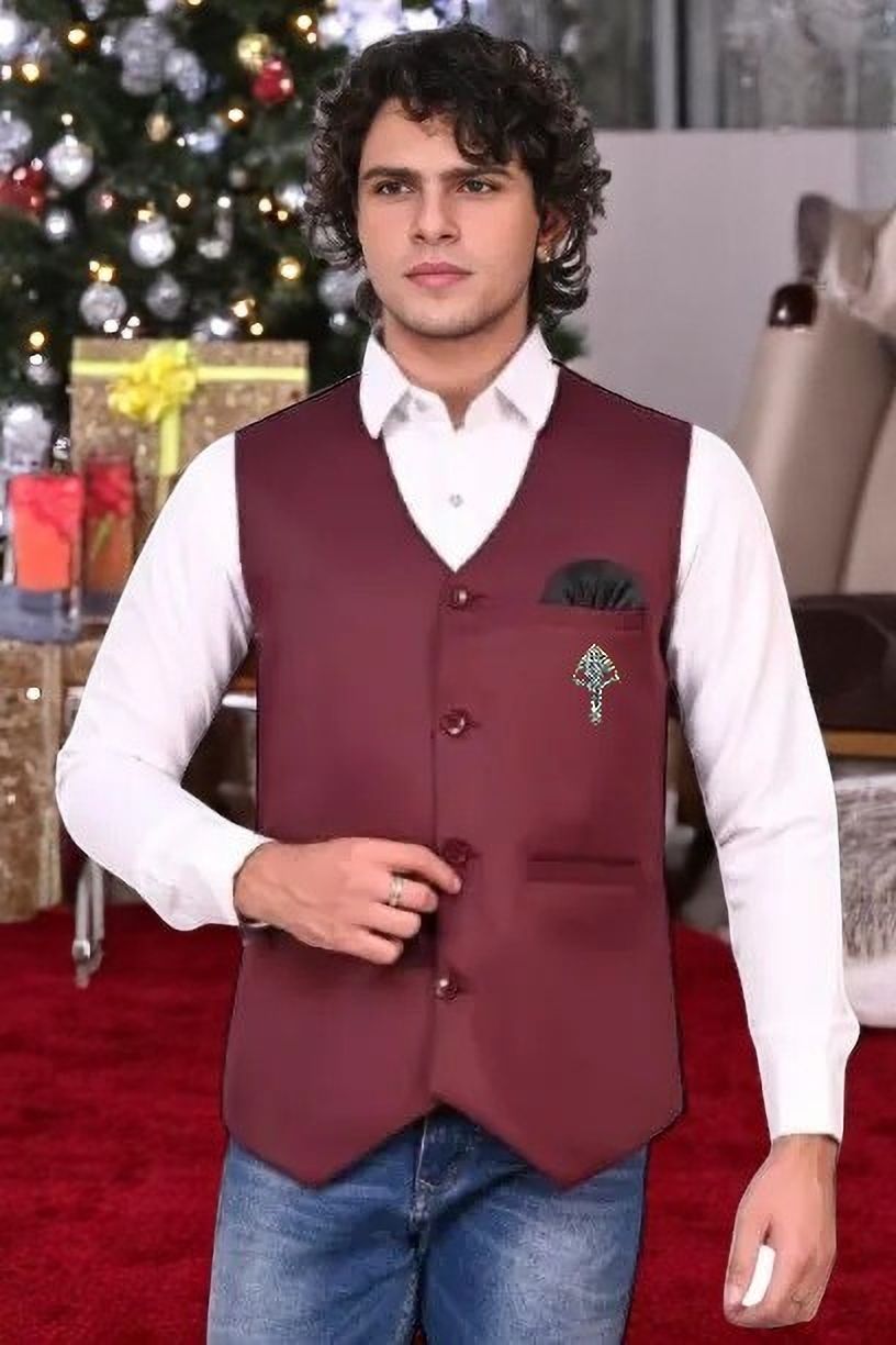 qitty Solid Men Waistcoat-picture-10