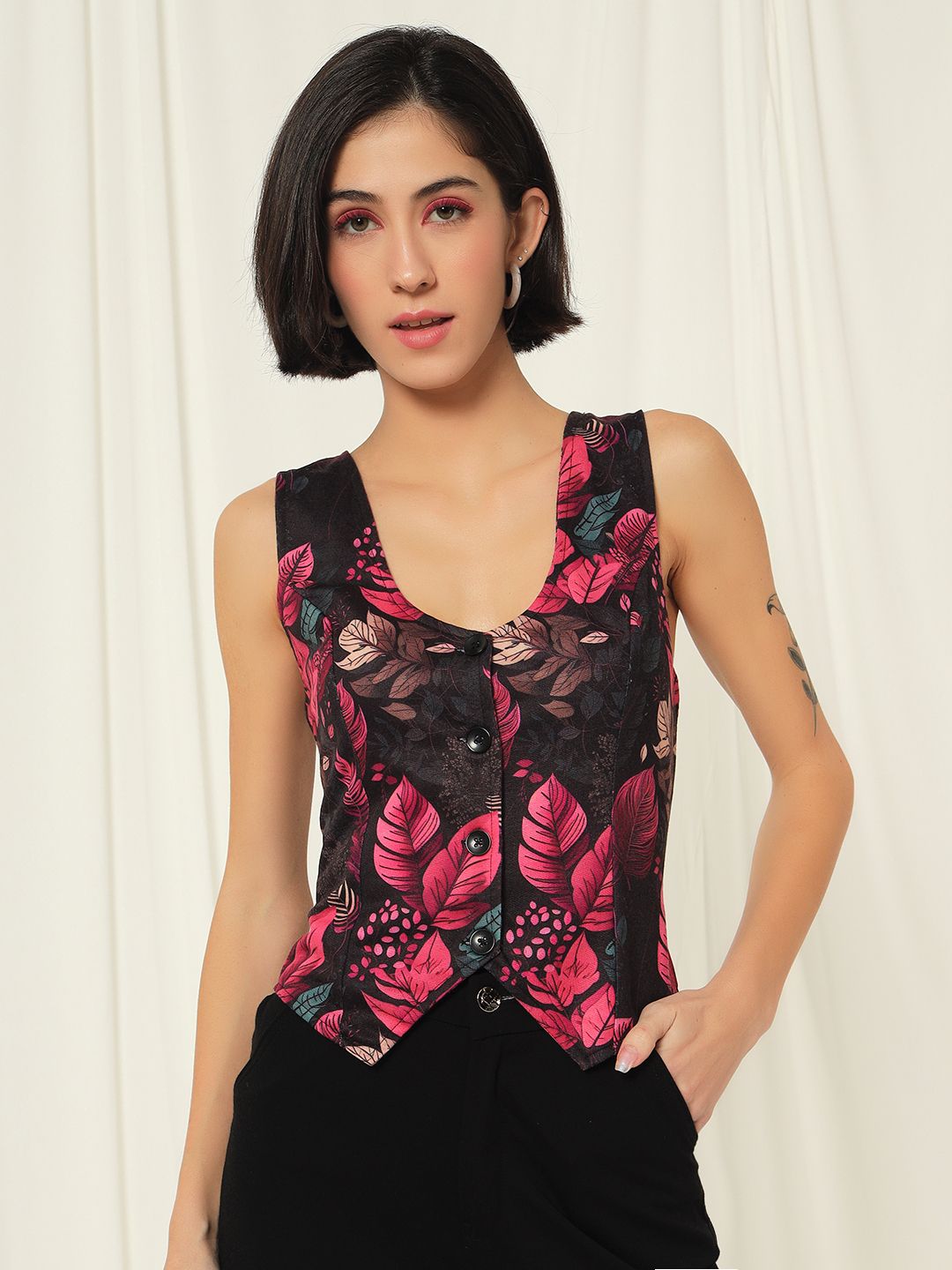 tandul Printed Women Waistcoat-picture-42
