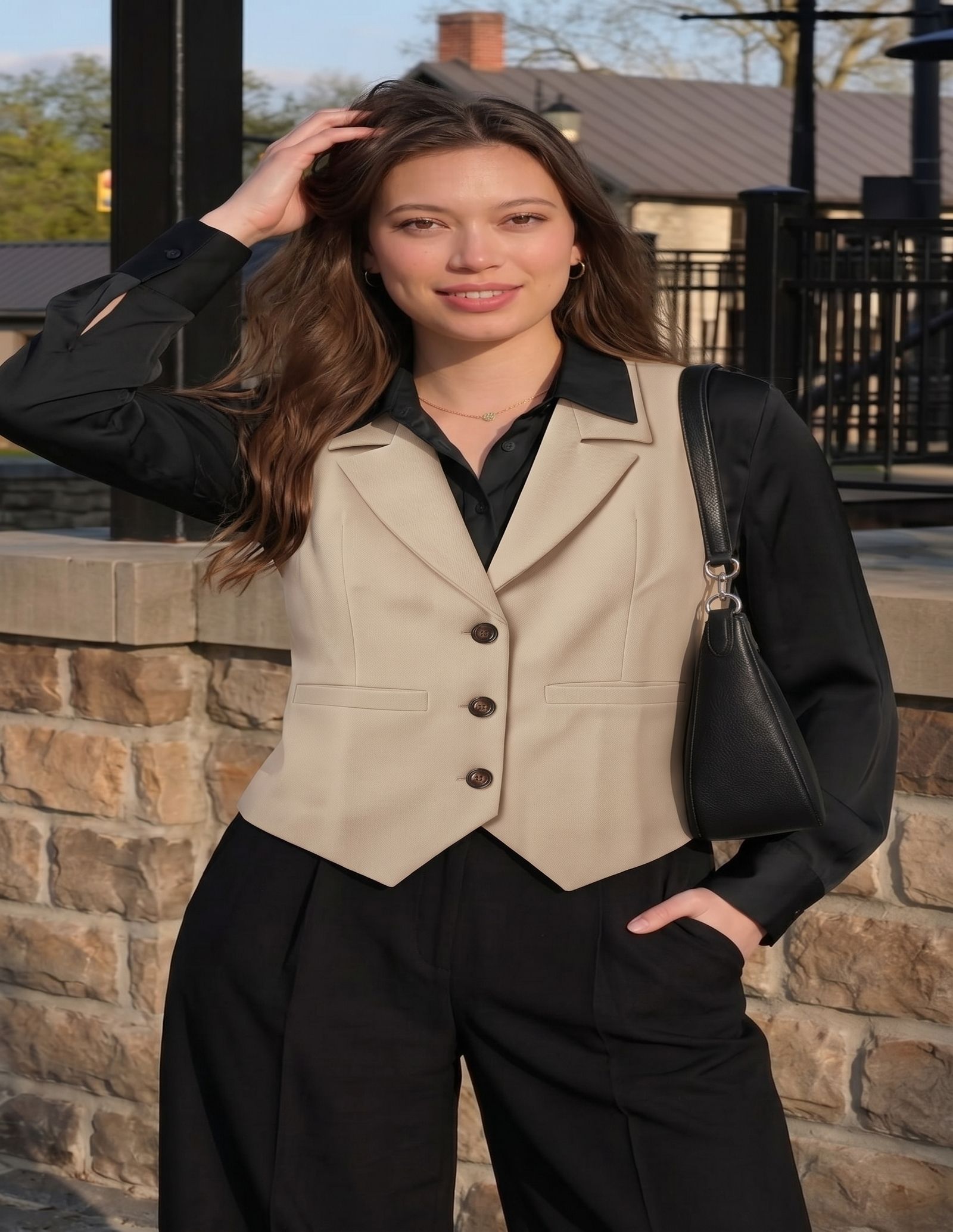 onaya fashion Solid Women Waistcoat-picture-15