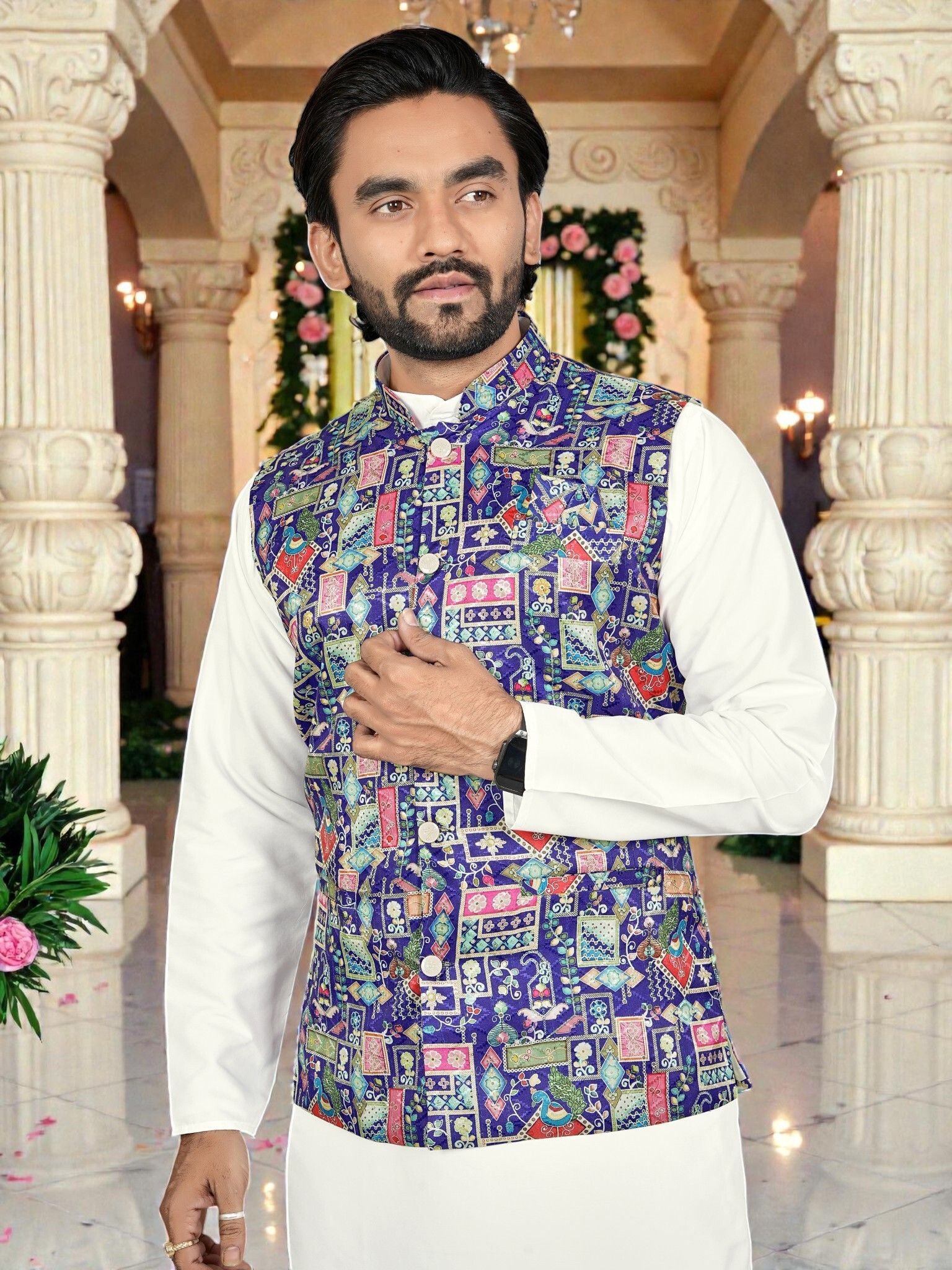 maithili creation Printed Men Waistcoat-picture-29