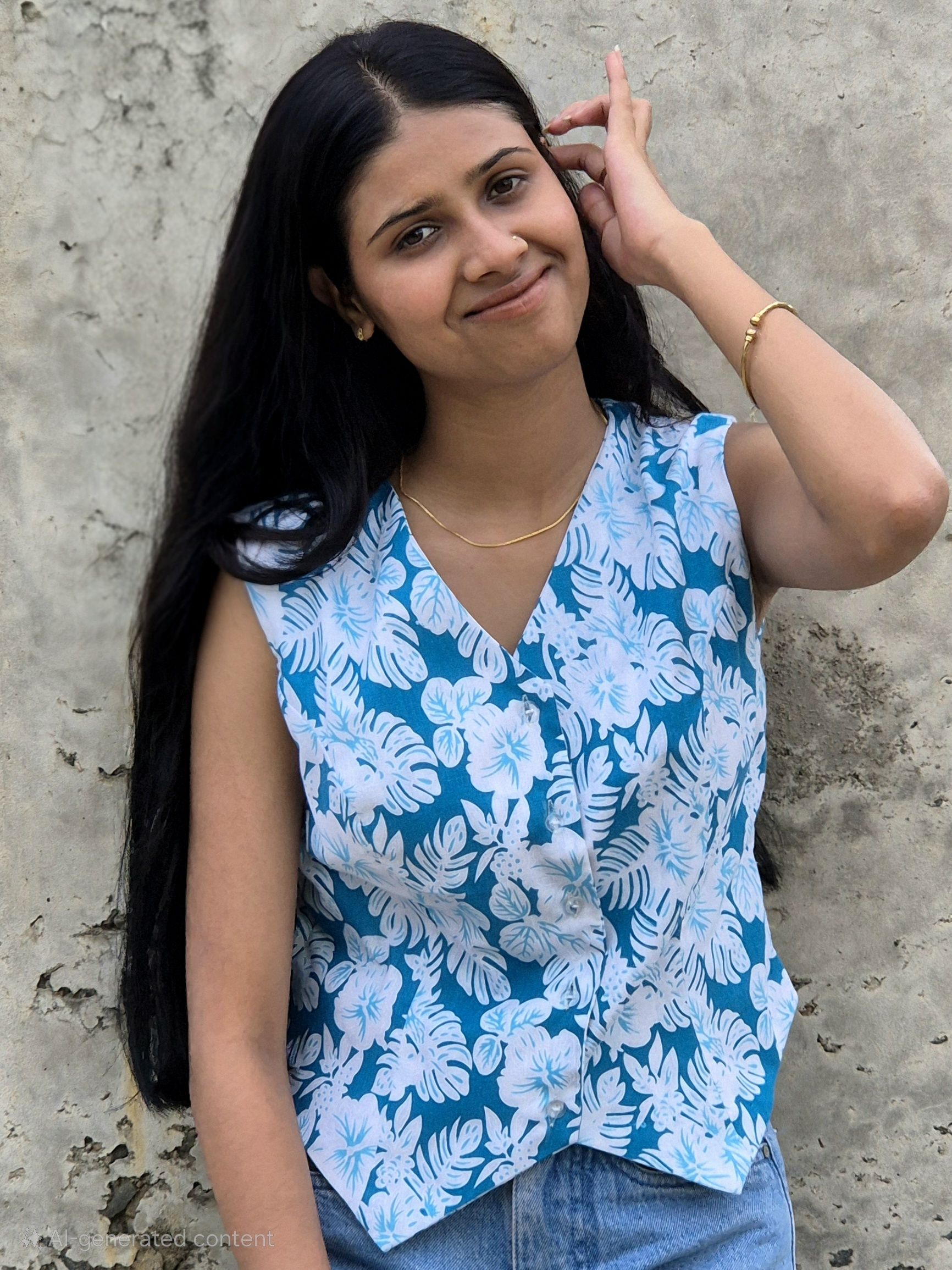 Floral Print Women Waistcoat