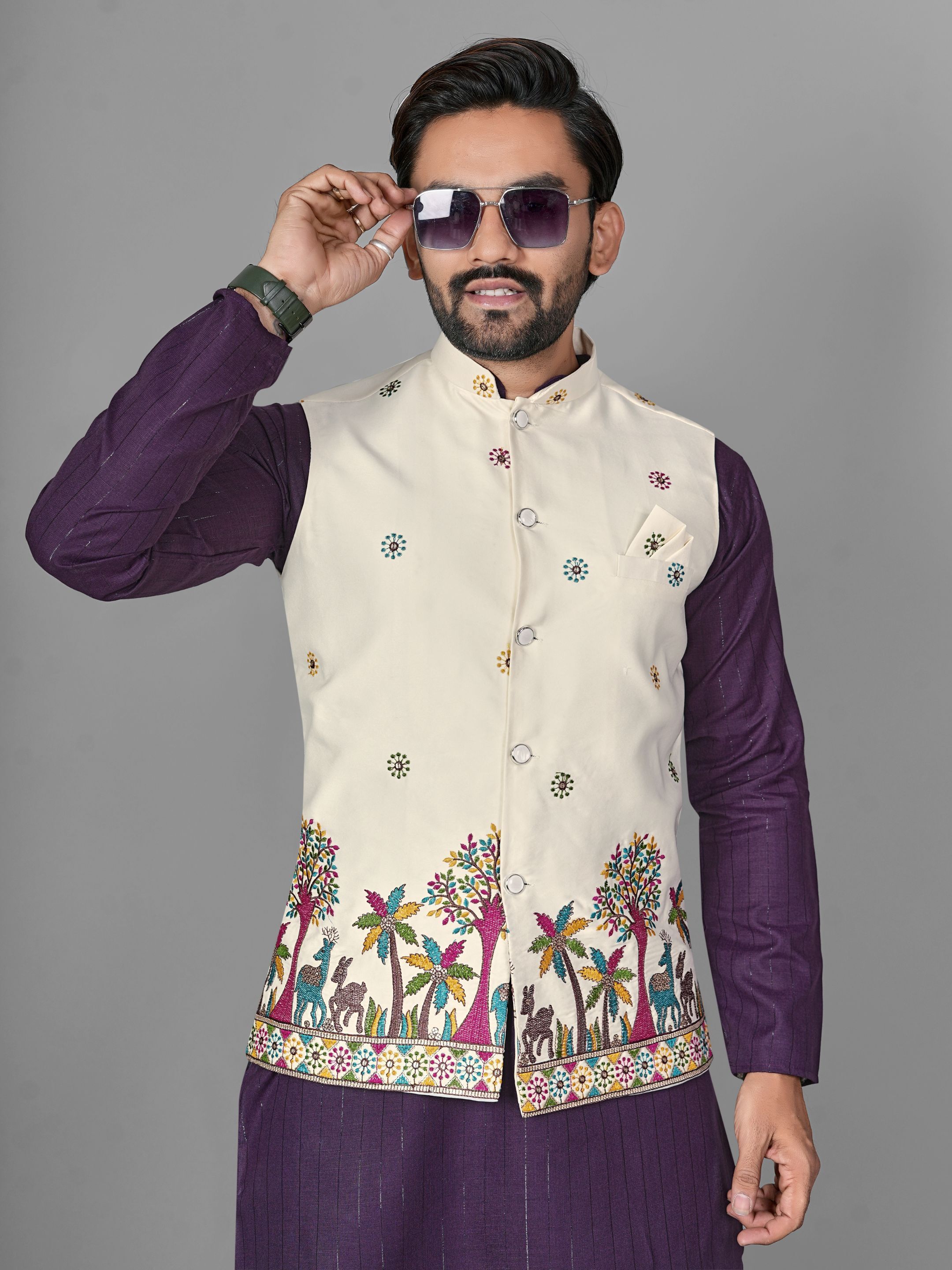 maithili creation Embroidered Men Waistcoat-picture-38