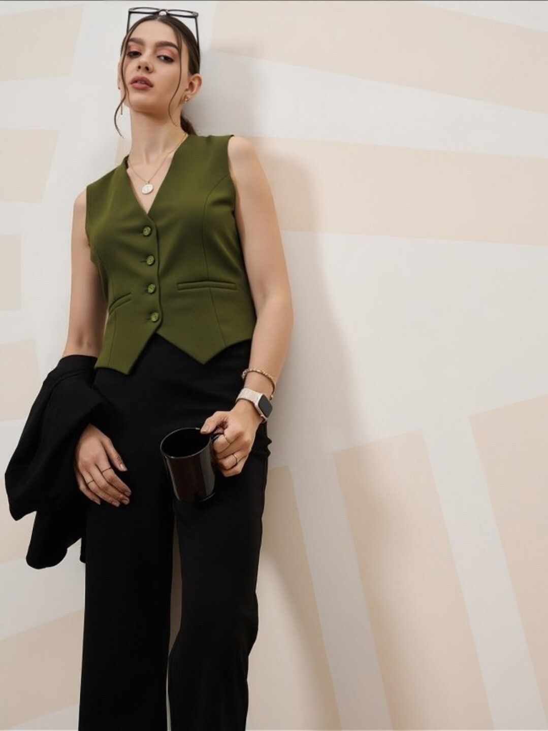 Solid Women Waistcoat-image-6