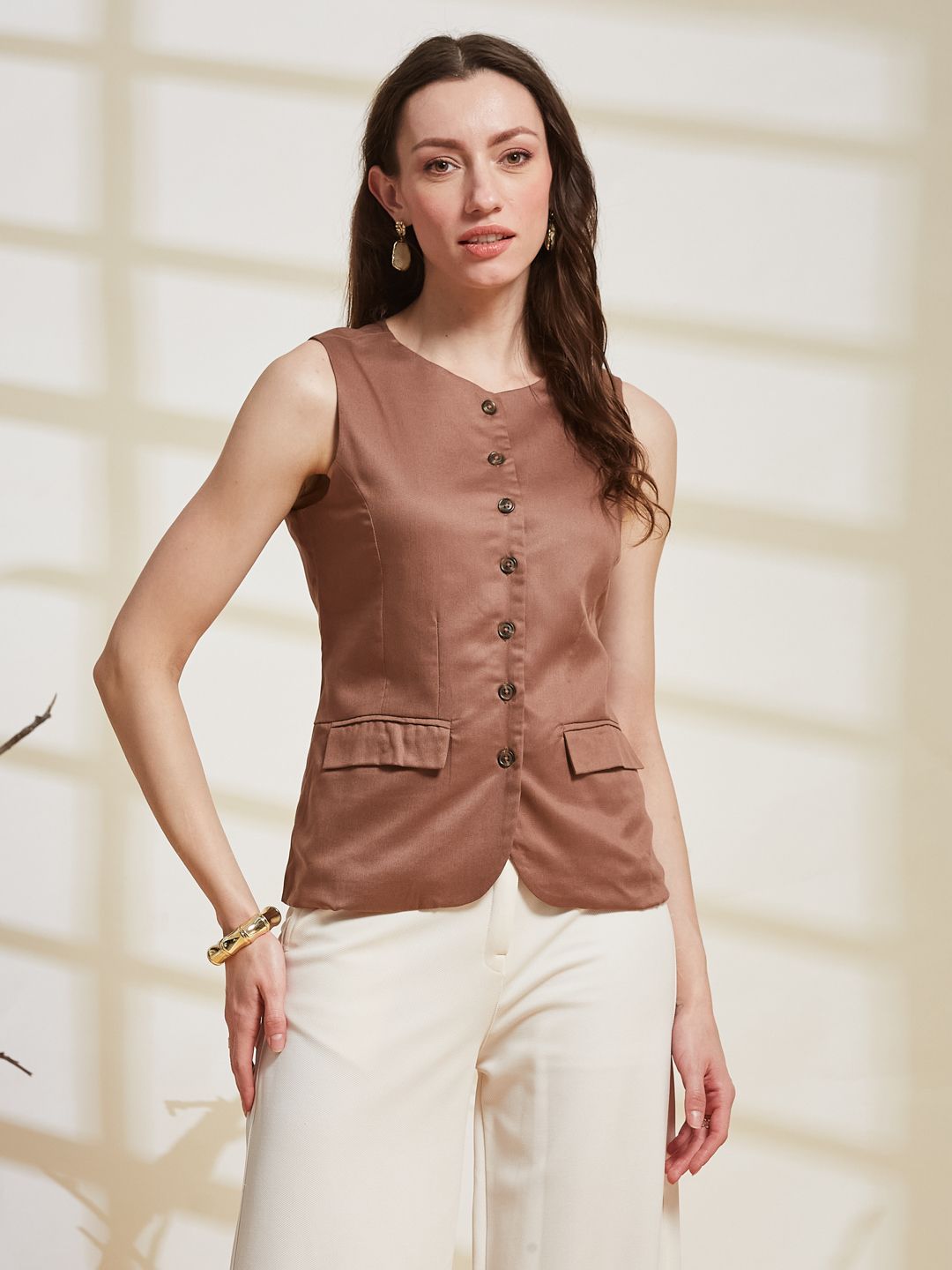 latin quarters Solid Women Waistcoat-picture-18