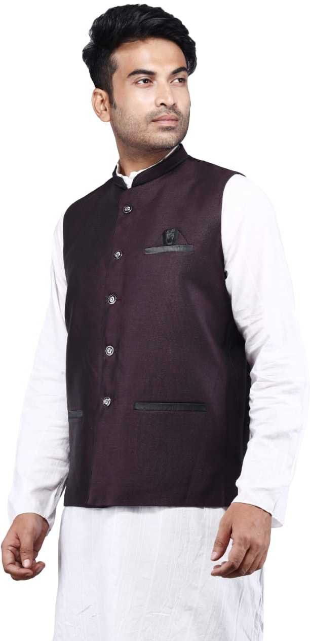 Self Design Men Waistcoat