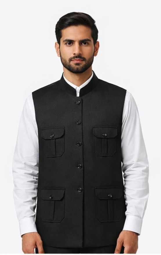 Self Design Men Waistcoat