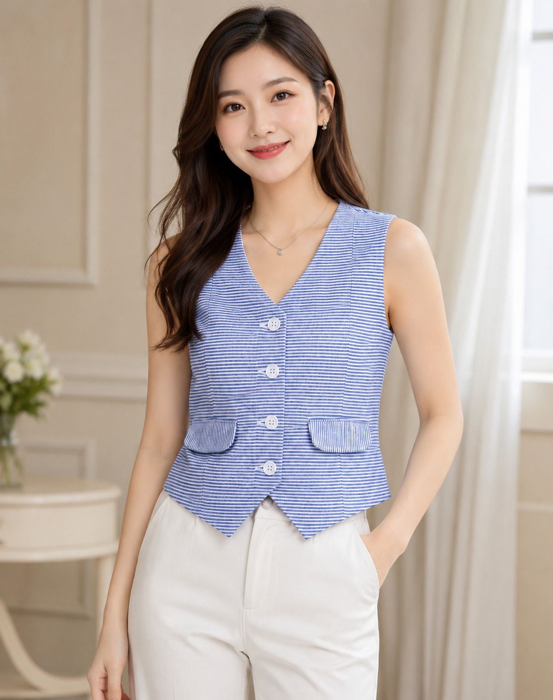 aakarshak Striped Women Waistcoat-picture-21