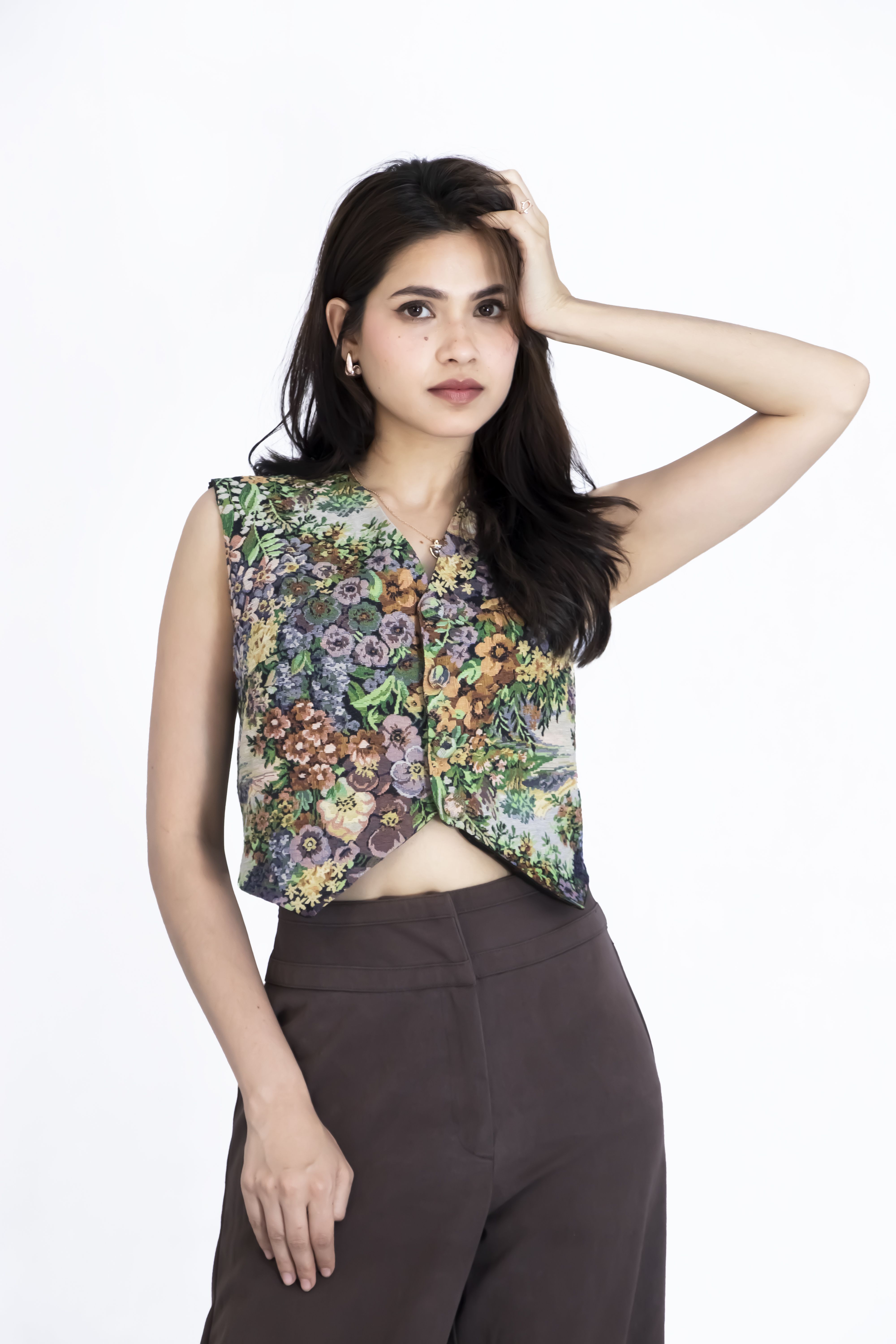 bithsha Floral Print Women Waistcoat-picture-19