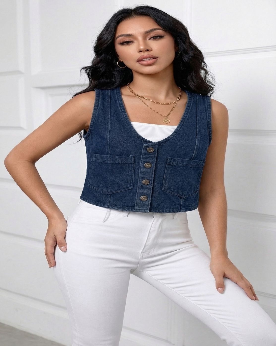 onaya fashion Solid Women Waistcoat-picture-26