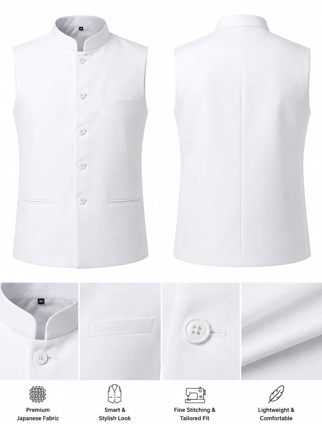 ynstrends Solid Men Waistcoat-picture-18