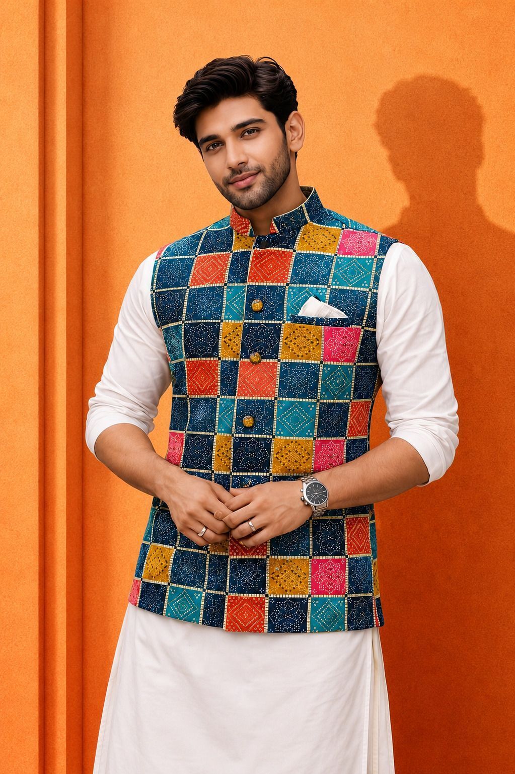 modern mughals Printed Men Waistcoat-picture-21