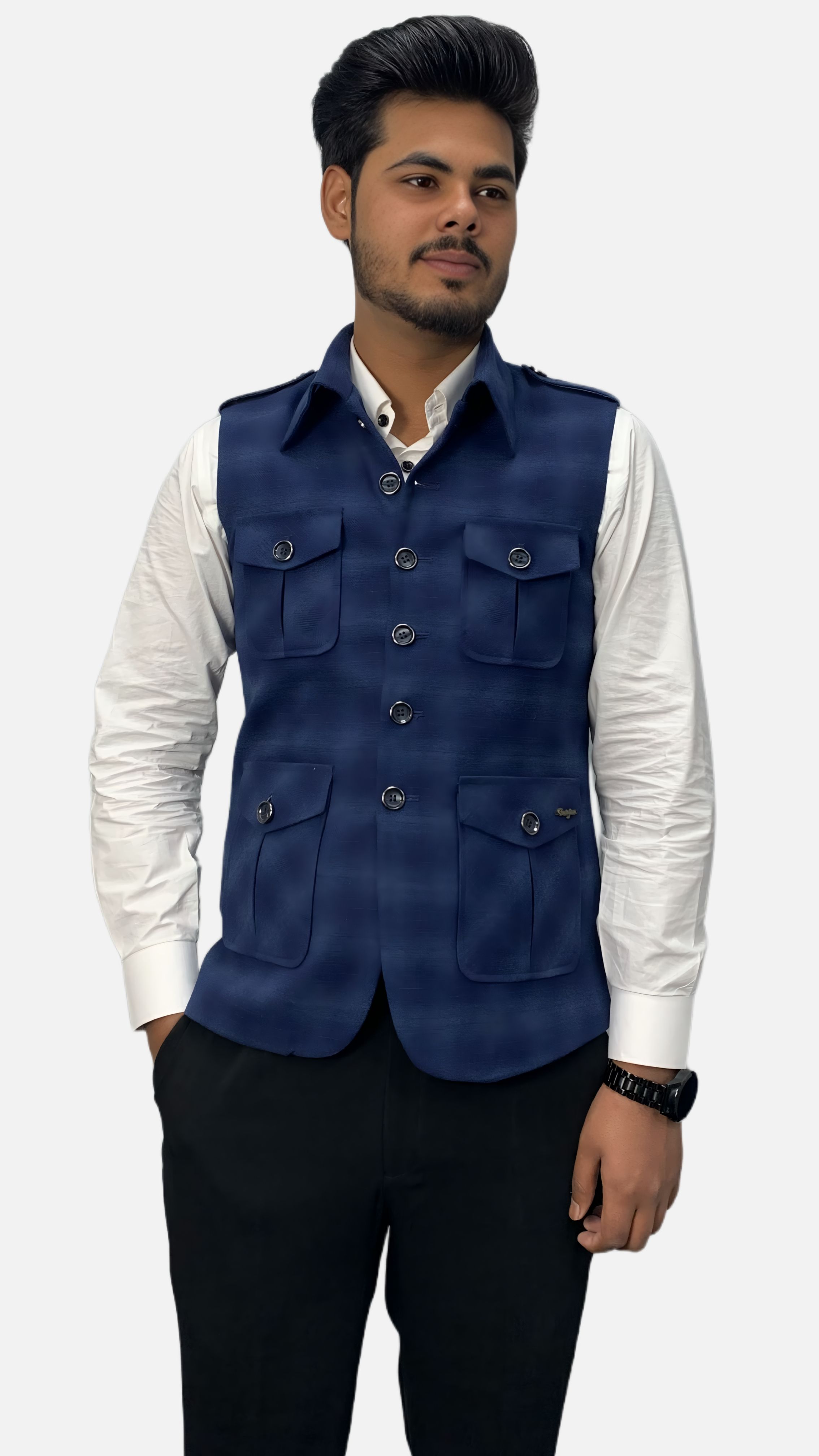 gargian master cut Checkered Men Waistcoat-picture-14