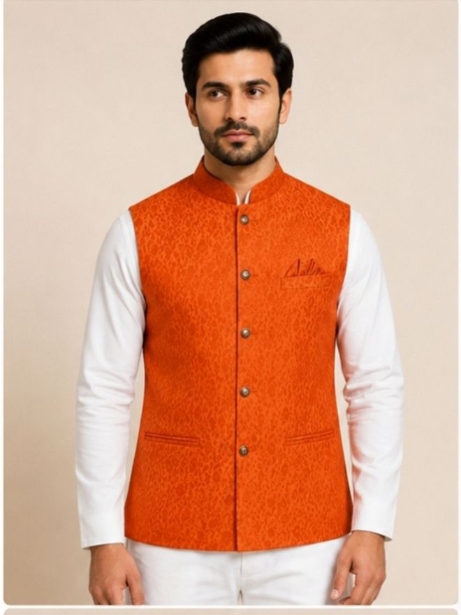 maksud enterprise Solid, Self Design, Floral Print Men Waistcoat-picture-38