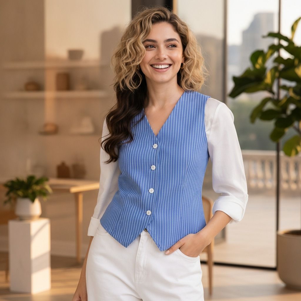 hayasworld Striped Women Waistcoat-picture-38