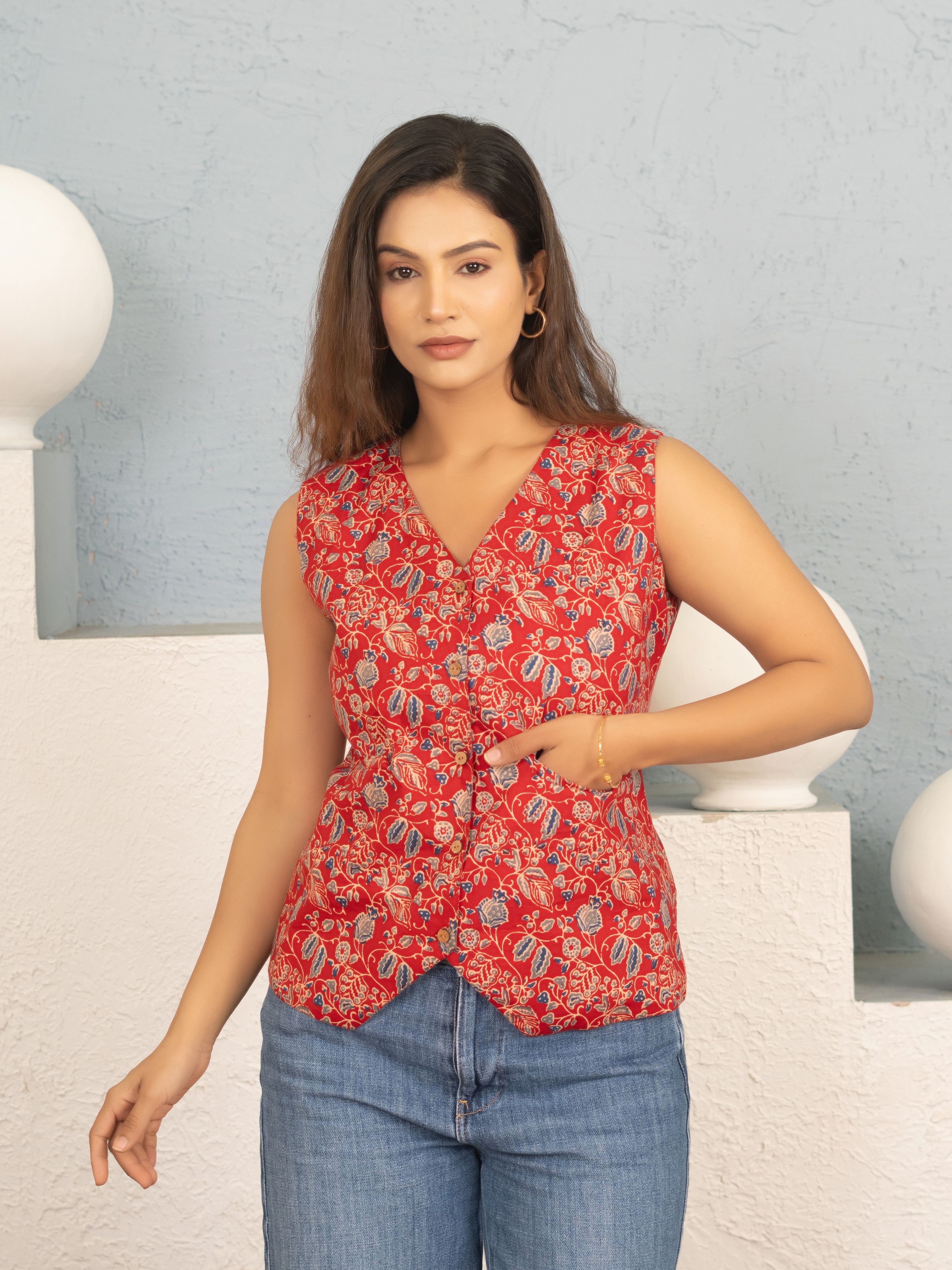 om enterprises Printed Women Waistcoat-picture-12