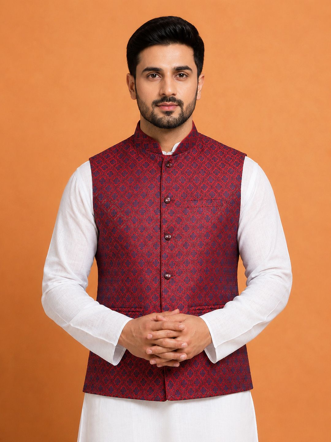 aurevia Floral Print Men Waistcoat-picture-44