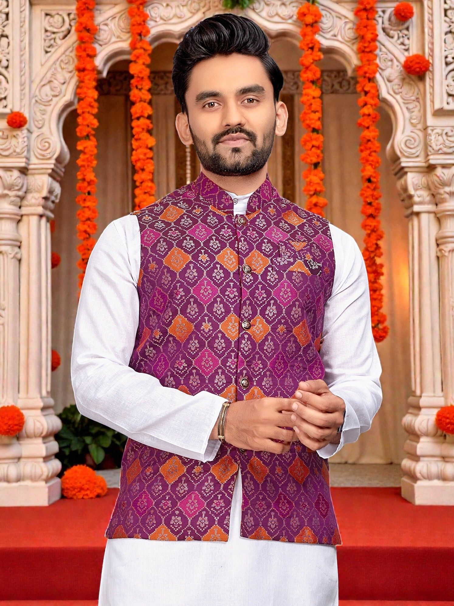 maithili creation Printed Men Waistcoat-picture-35