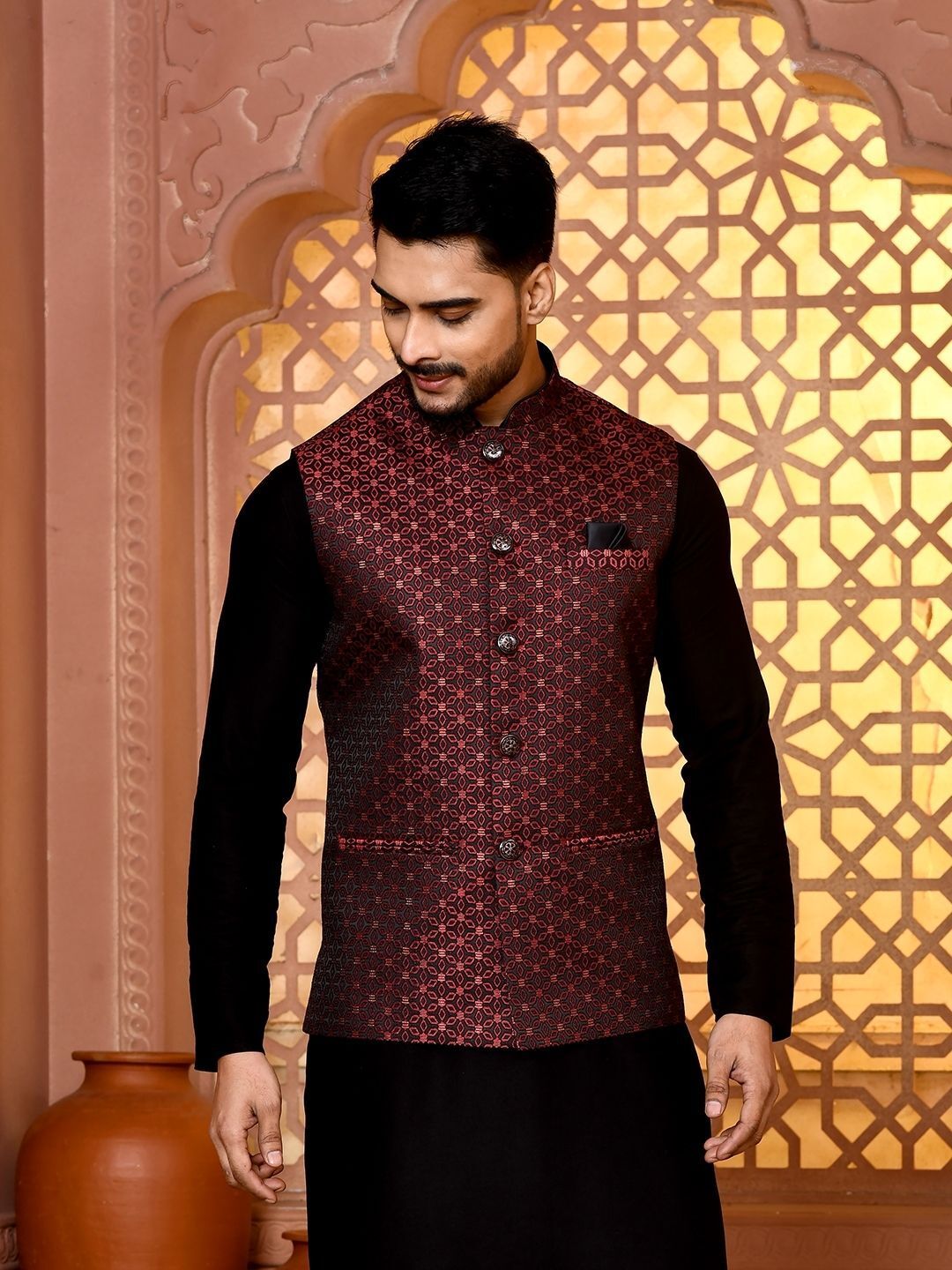 trends of ethnic Woven Men Waistcoat-picture-27