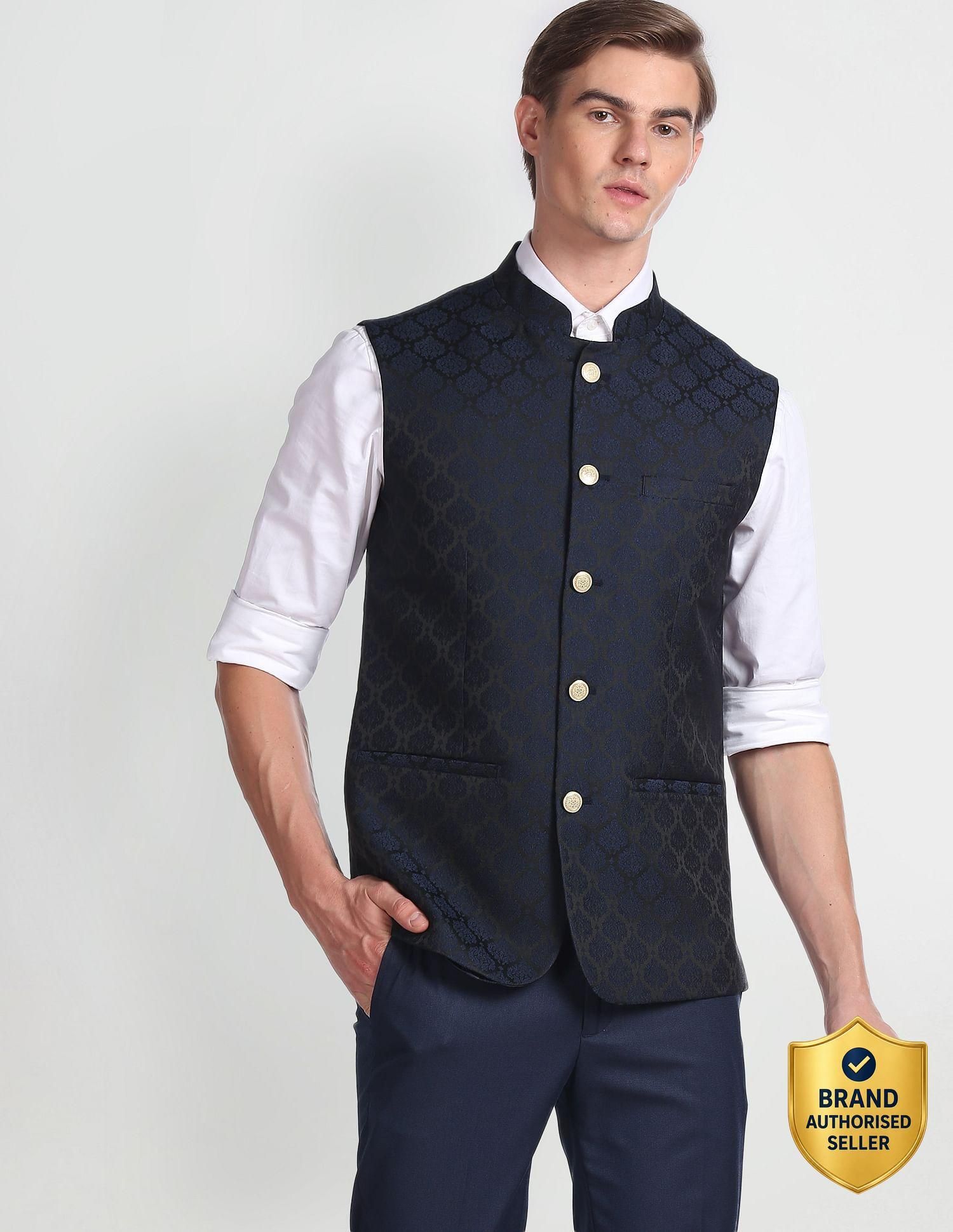 arrow Self Design Men Waistcoat-picture-16