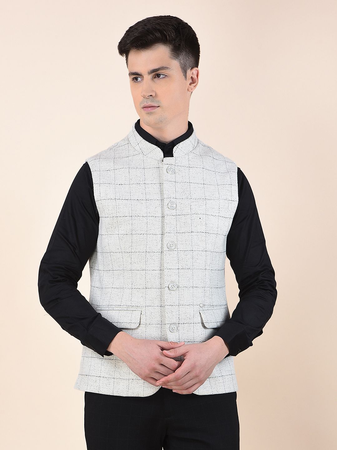 cantabil Checkered Men Waistcoat-picture-28
